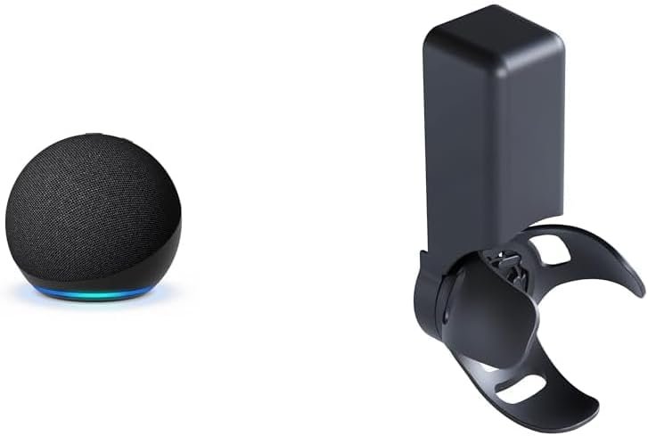 Echo Dot Bundle: Include Echo Dot, Charcoal and Made for Amazon Outlet Hanger, Charcoal.