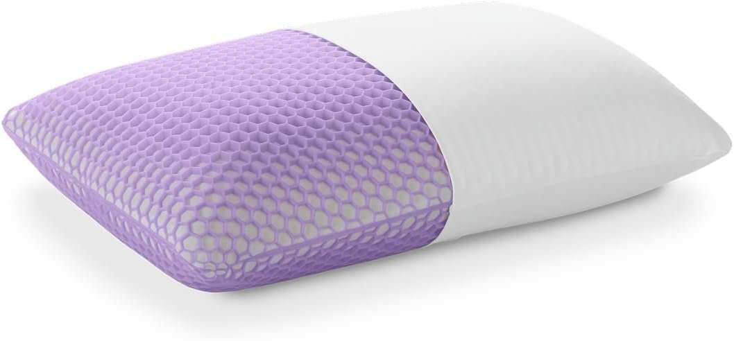 Purple Harmony Pillow – Medium Loft, Standard Size – Cooling Gel Neck and Side Sleeper Pillow, Weightless Medium Feel, GelFlex Grid and Talalay Latex Foam for Pressure-Relieving Support