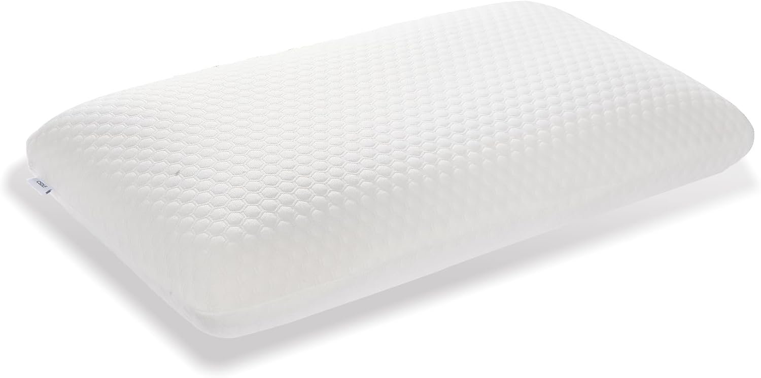 CSDLF Memory Foam Bed Pillows, Pillow for Side and Back Sleeper, Pillow for Neck Pain Relief, Washable Removable Cover, Soft, White (Queen)