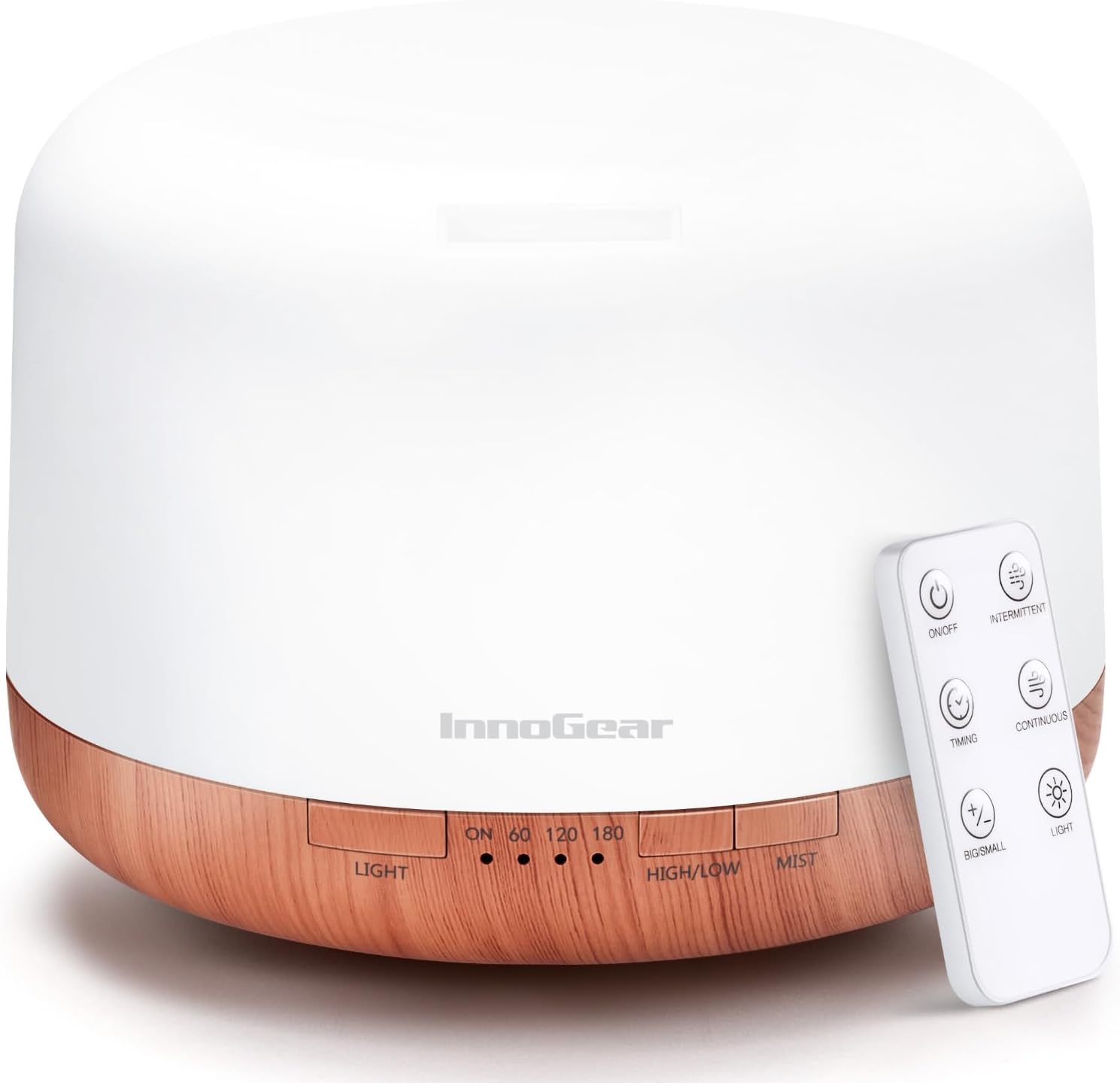 InnoGear 500ml Essential Oil Diffuser with Remote Control, Premium Ultrasonic Aromatherapy Diffusers Mother’s Gift Scent Humidifier Vaporizer Auto-Off Timer for Large Room Home, Yellow