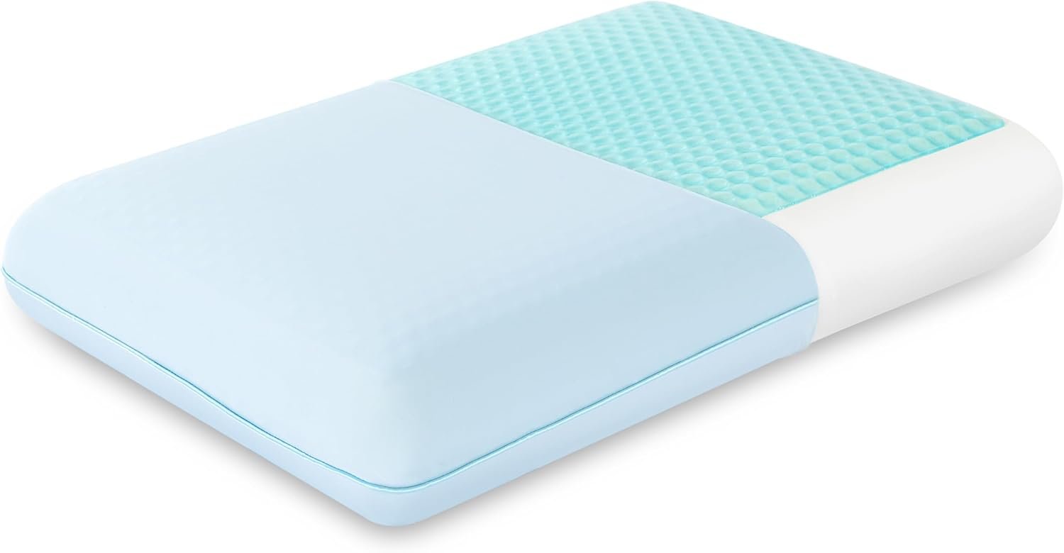 EGOHOME Cooling Gel Memory Foam Pillow – Reversible Cooling Cover, Neck Support for Side, Back and Stomach Sleepers, Removable & Machine Washable, All-Season Comfort, Standard Size, Blue