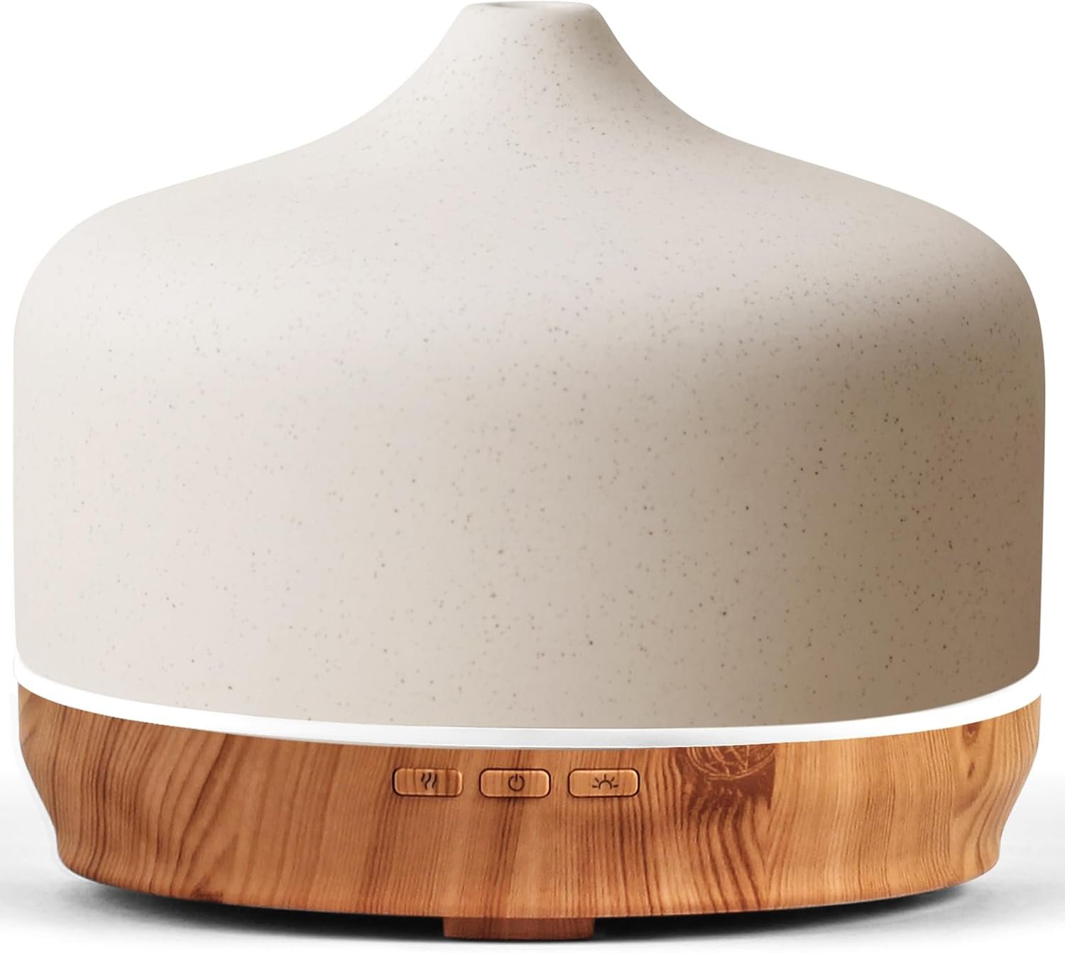 Porseme 500ml Essential Oil Diffuser Aromatherapy Ultrasonic Cool Mist Humidifier 15-21 Running Hours Waterless Auto-Off Air Diffusers for Sleeping Yoga Working Spa(White Ceramic)