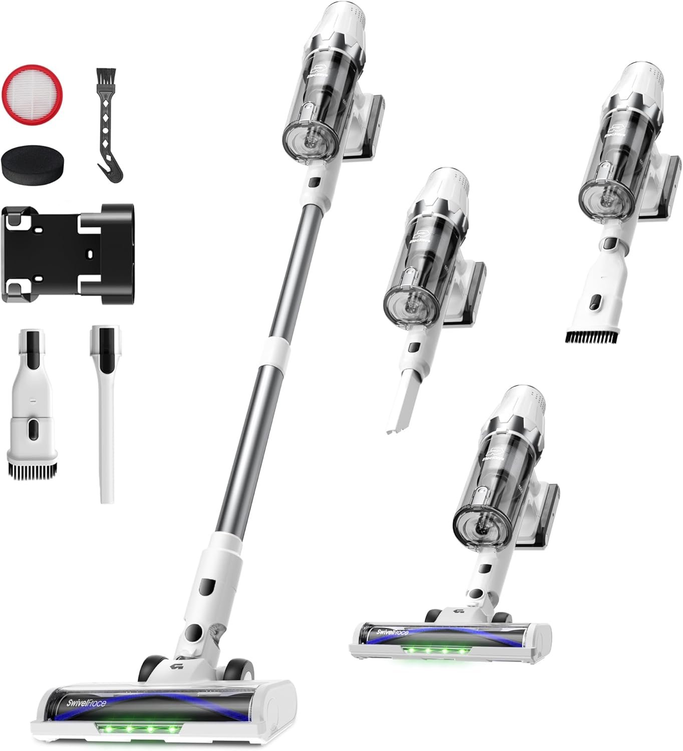ElecKeys Cordless Vacuum Cleaner, 580W 48KPA Vacuum Cleaners for Home, 65Mins Stick Vacuum with LED Display, Anti-Tangle & Self-Standing Wireless Vacuum, Vacuum Cleaner for Pet Hair Carpets Hard Floor