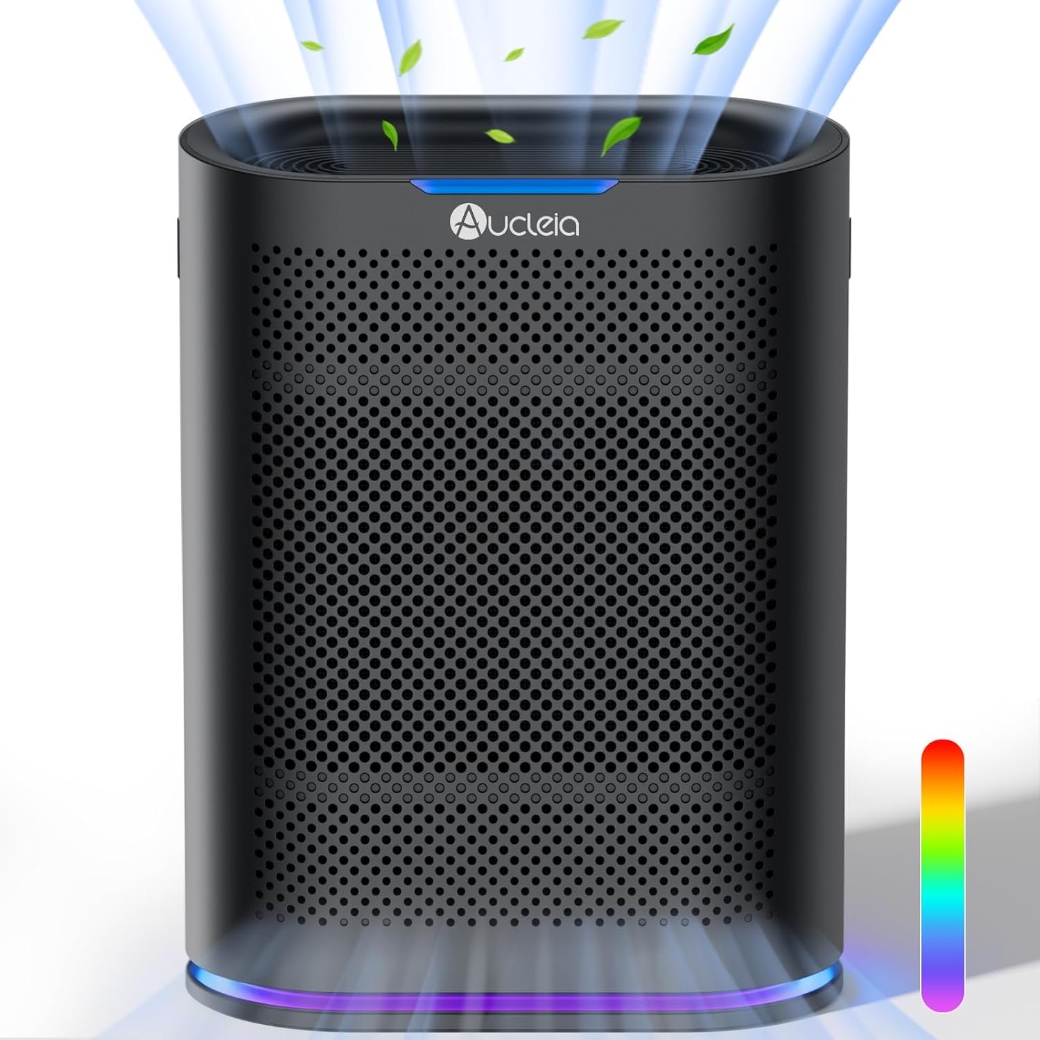 Air Purifiers for Home Large Room Cover 2,100 Ft²,Home Air Purifier with Air Quality Monitor & Aromatherapy,Auto H13 Air Purifier Removes Pets Hair Dust Smoke Odor,with 7 Colors Light(Black)