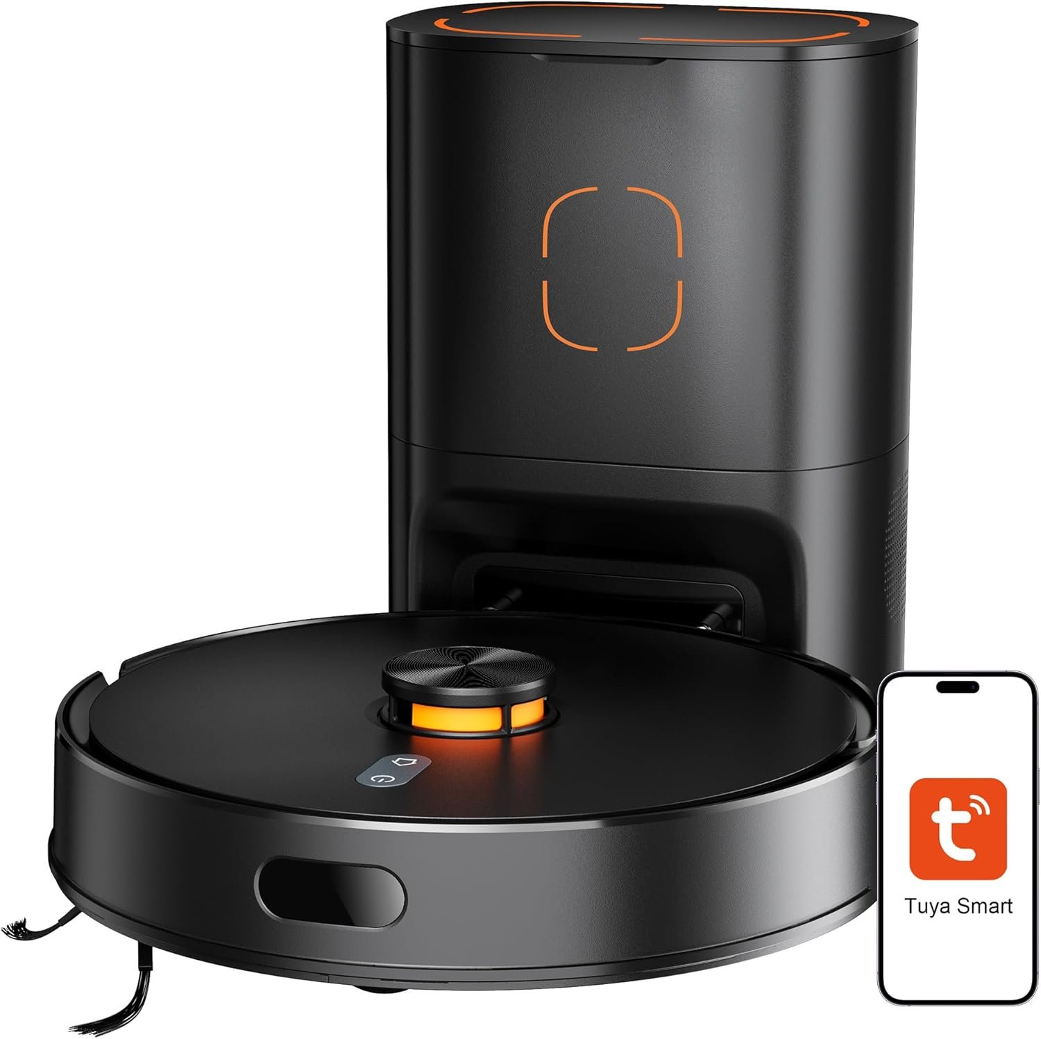 Robot Vacuum and Mop Combo, 90-Day Self-Emptying, 10,000 Pa Suction, with dToF & Laser Navigation & Smart Mapping, Anti-Tangle, 160-Min Runtime, Ideal for Hard Floors, Pet Hair & Carpets