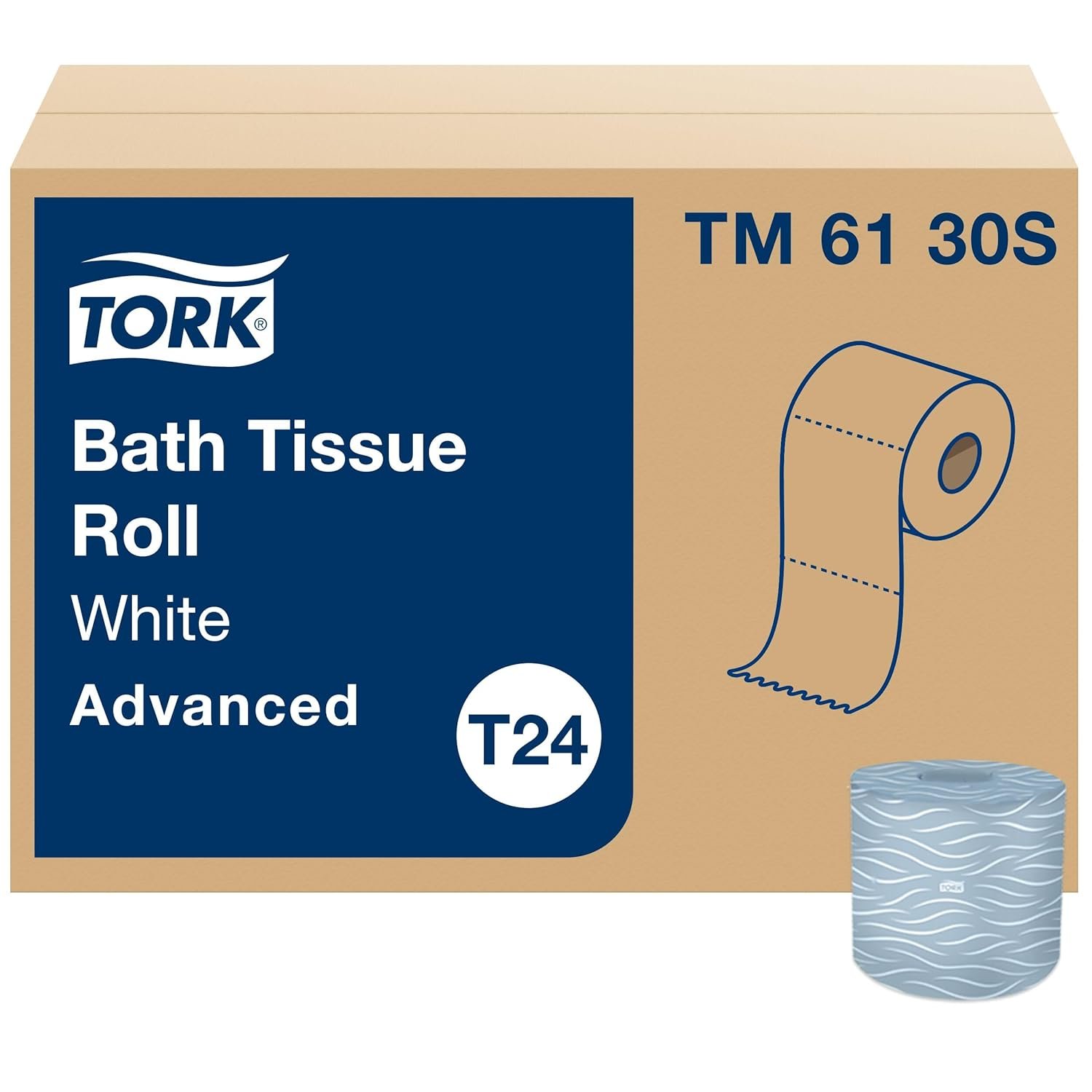 Tork Bath Tissue Roll Advanced 2-ply, Biodegradable 4×3.75″, 500 sheets/roll, 48 rolls/case, TM6130S
