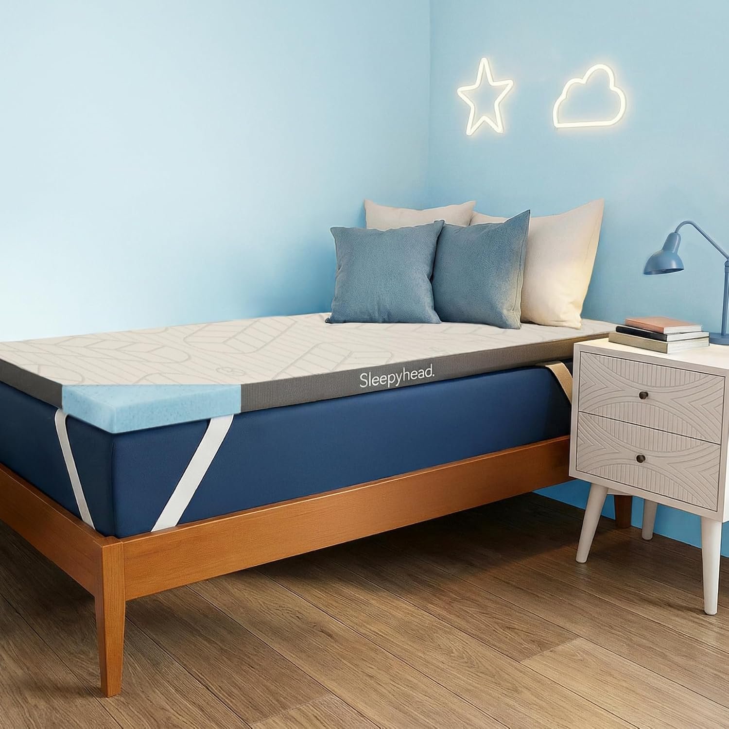 Sleepyhead Twin XL Mattress Topper 2 Inch for College Dorm, Cooling Gel Memory Foam, Pressure Relief, Removable Washable Cover, CertiPUR-US Certified (XL Twin 2″)