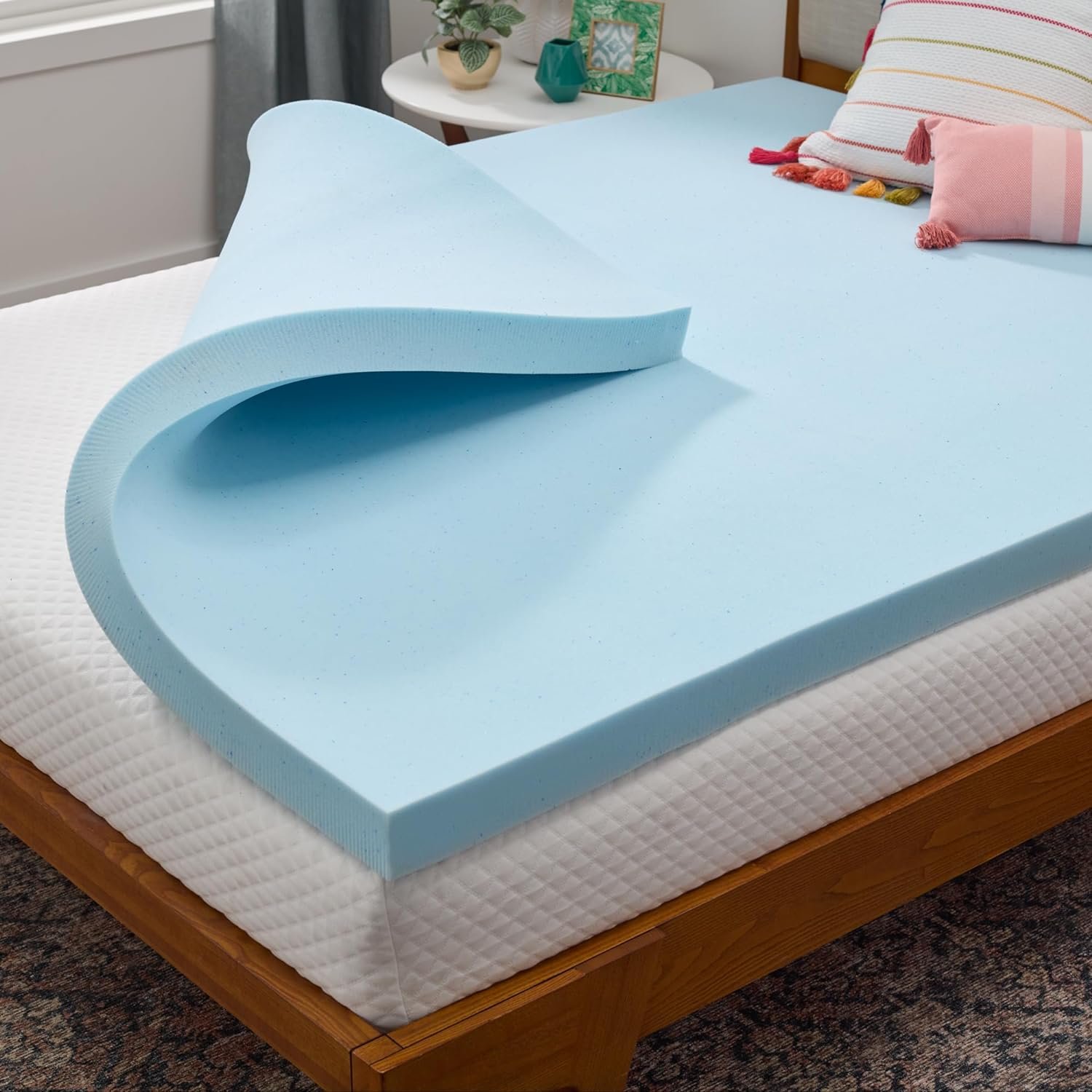 Linenspa Memory Foam Mattress Topper, Twin XL Size – 3 Inch Gel Infused Memory Foam – Plush Feel – Cooling and Pressure Relieving – CertiPUR Certified – Dorm Room Essentials