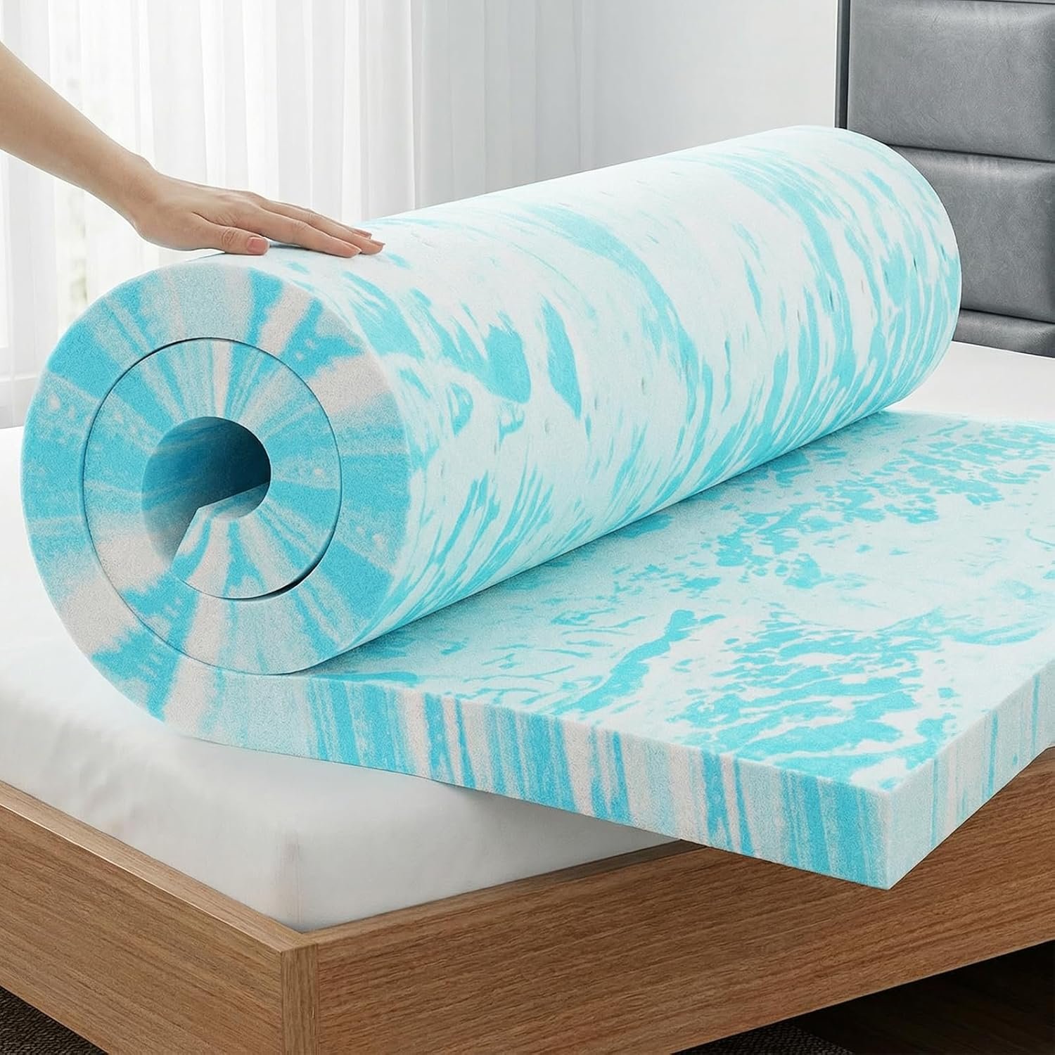 OLIXIS 3 Inch Twin XL Size Gel Infused Memory Foam Mattress Topper, Soft Breathable Cooling Bed Pad, a Comfortable Bed Mattress Overlay for Bedroom, RV, Camper and Sleeper Sofa, CertiPUR-US Certified