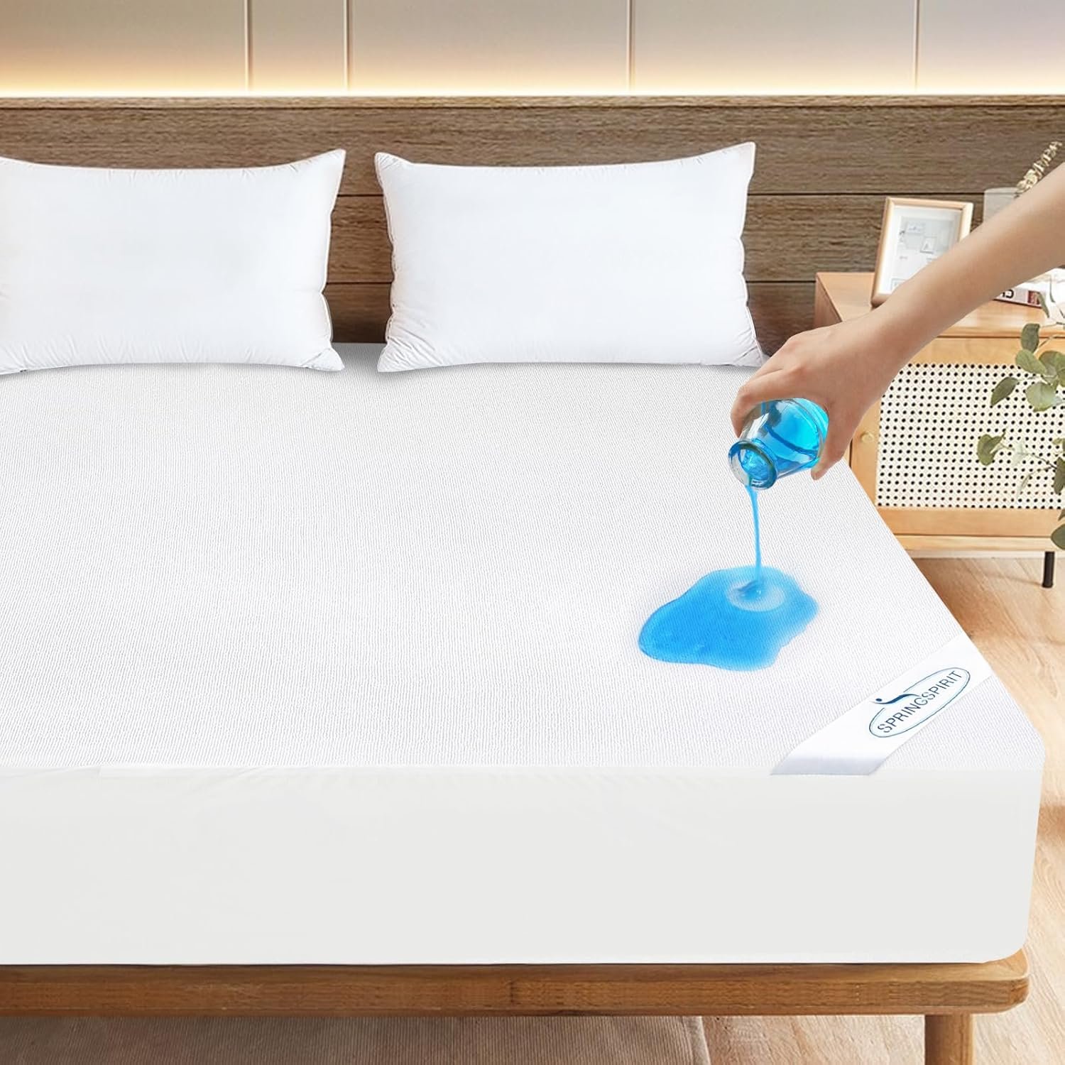 Queen Mattress Protector Waterproof Cover Absorbent Fitted Sheet up – 18” Deep Pocket Mattress Cover Queen Size Bed Sheets, Terry Machine Wash Protection Mattress Protector