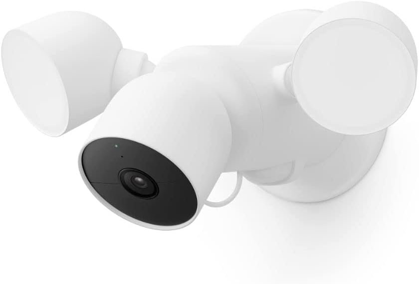 Google Nest Cam with Floodlight – Outdoor Camera – Floodlight Security Camera, White, 1 Count (Pack of 1) | Outdoor camera, camera with customizable floodlight, 1080 HDR video, night vision, 180° motion detection, Google Home app
