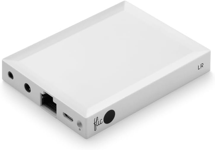 Flic Hub LR – Best Long Range Smart Home Hub with Native Support for Matter, Alexa, Homekit, Nanoleaf, Spotify, Philips Hue, Sonos, IR, Wi-Fi to Control Any Device with Flic Smart Button and Twist.