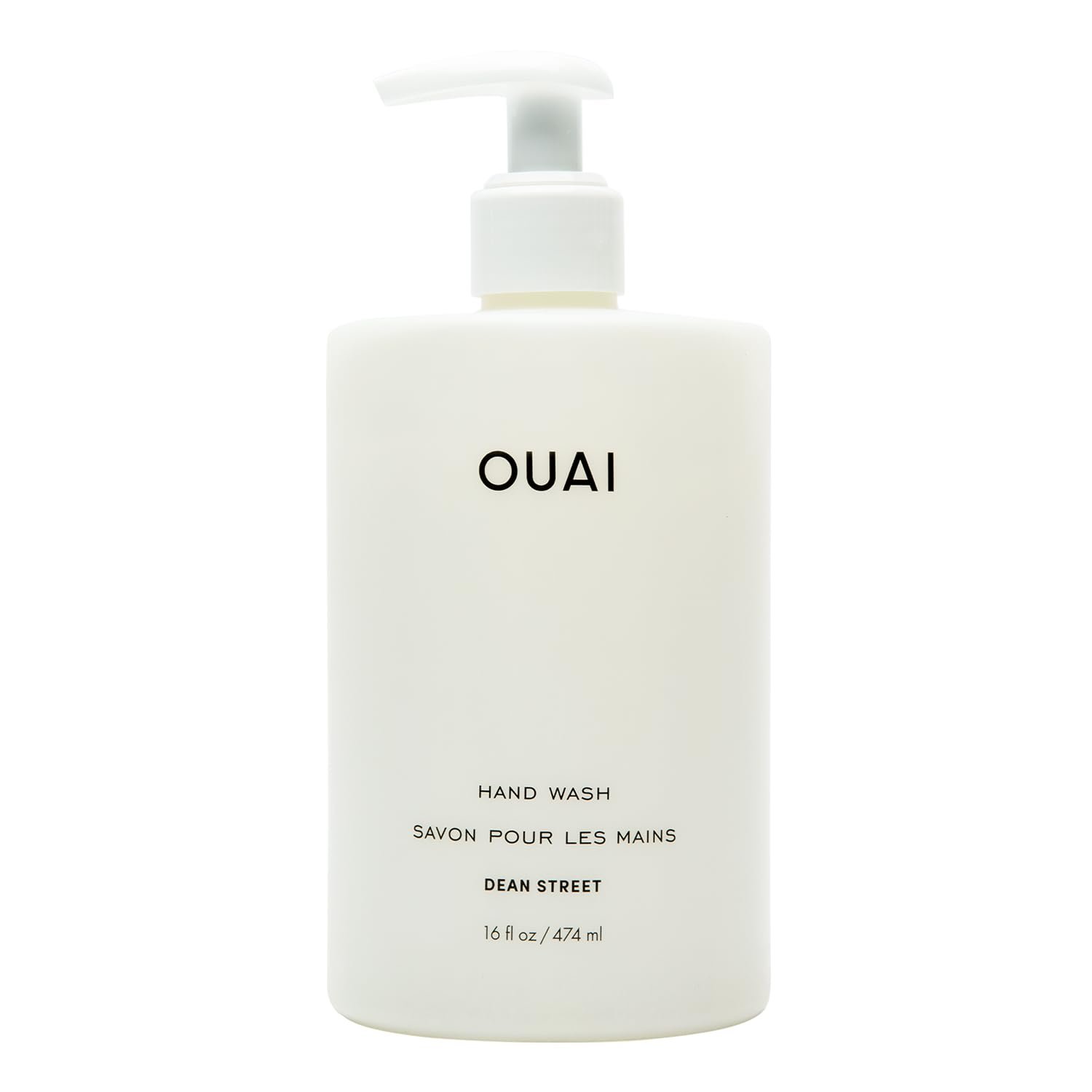 OUAI Hand Wash, Dean Street – Liquid Hand Soap with Jojoba, Avocado, & Rose Hip Oil for Replenished Skin – Gentle Exfoliating Kitchen & Bathroom Soap (16 Fl Oz)