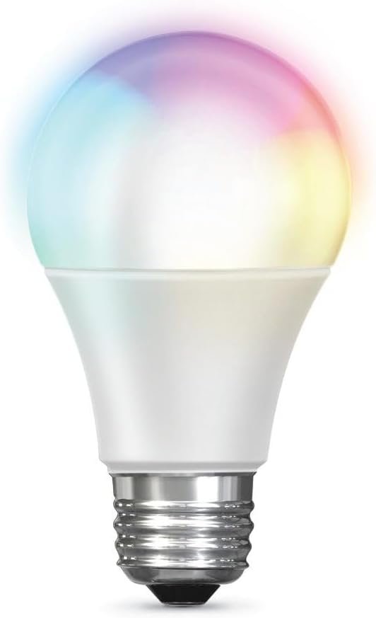 Feit Electric OM60/RGBW/CA/AG Smart WiFi Color Changing and Dimmable, Alexa or Google Assistant, No Hub Required A19 LED Light Bulb, 60W