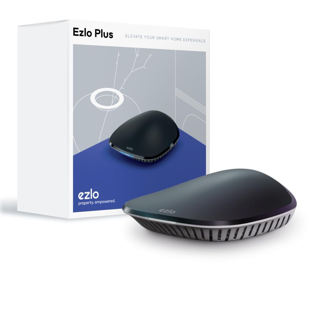 Ezlo Plus Smart Home Hub with Zigbee & Z-Wave. Works with Wi-Fi Devices Associated with Amazon Alexa Devices & Google Assistant to Control Smart Locks, Lights and Switches