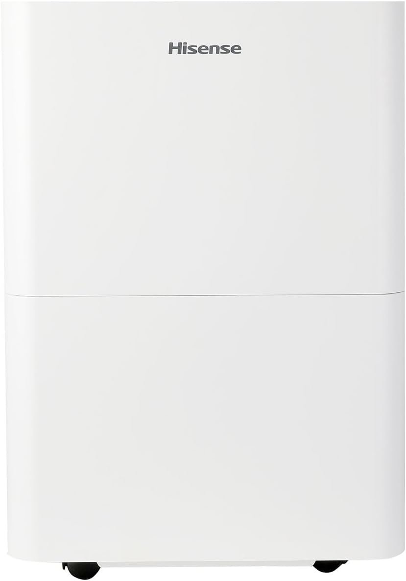 Hisense 35 Pint Compact Portable Dehumidifier with Slide-Out Bucket, Energy Efficient Quiet Humidity Absorber for Bathroom Bedroom Garage Attic Home Crawl Space, 3000 Sq. Ft.