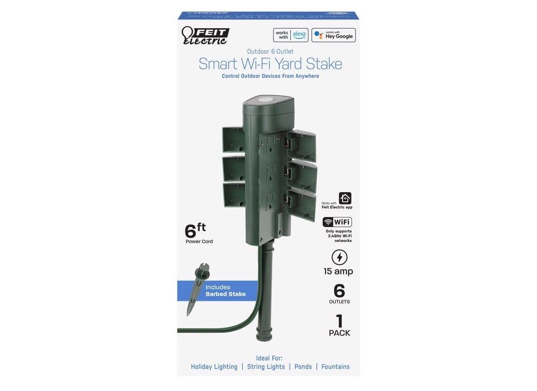 Feit Electric 125V 15A Alexa Google Smart Wifi Yard Stake