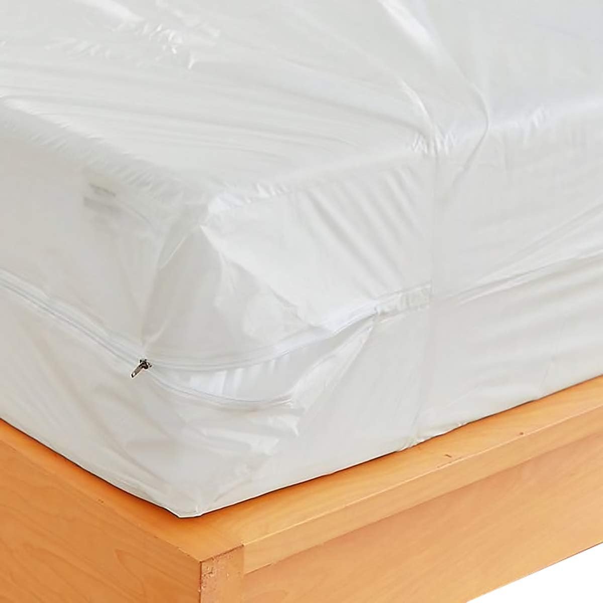 Waterproof Zippered Plastic Mattress Protector Encasement (Twin) | Vinyl Mattress Bed Cover Proof (Twin Size)
