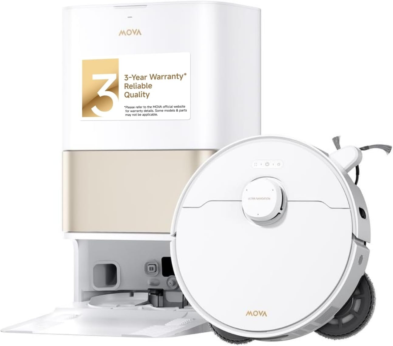 Mova P10 Pro Ultra Gen 2 Robot Vacuum and Mop, 26,000Pa Suaction, 212°F Hot Water Auto Mop Washing, 1-Hour Hot Air Drying, Extenable Mop, All-in-One Dock, Triple Anti-Tangle System for Home