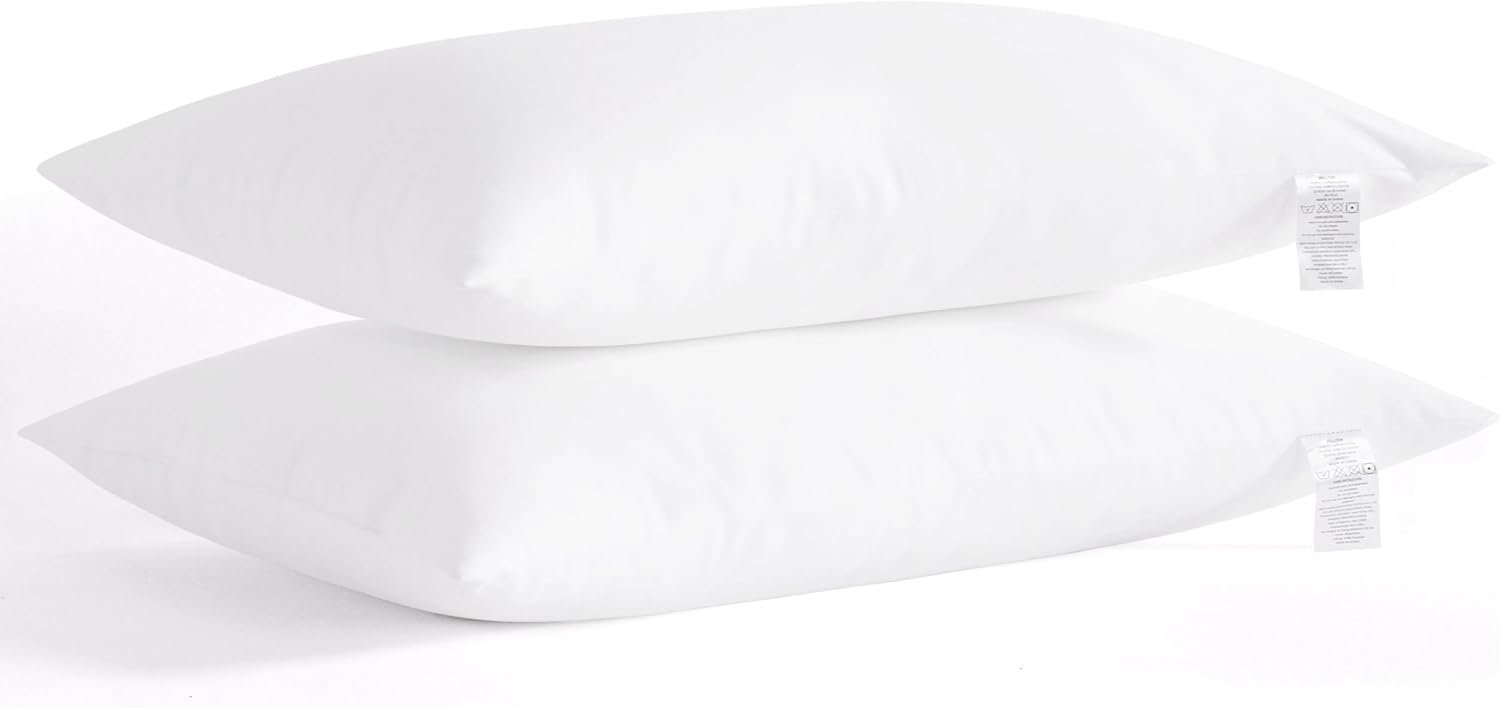 NTBAY Down Alternative Bed Pillows, Standard Size Set of 2, Machine Washable Soft Pillow for Back, Stomach or Side Sleepers, Soft Hotel Collection Pillows for Sleeping, White