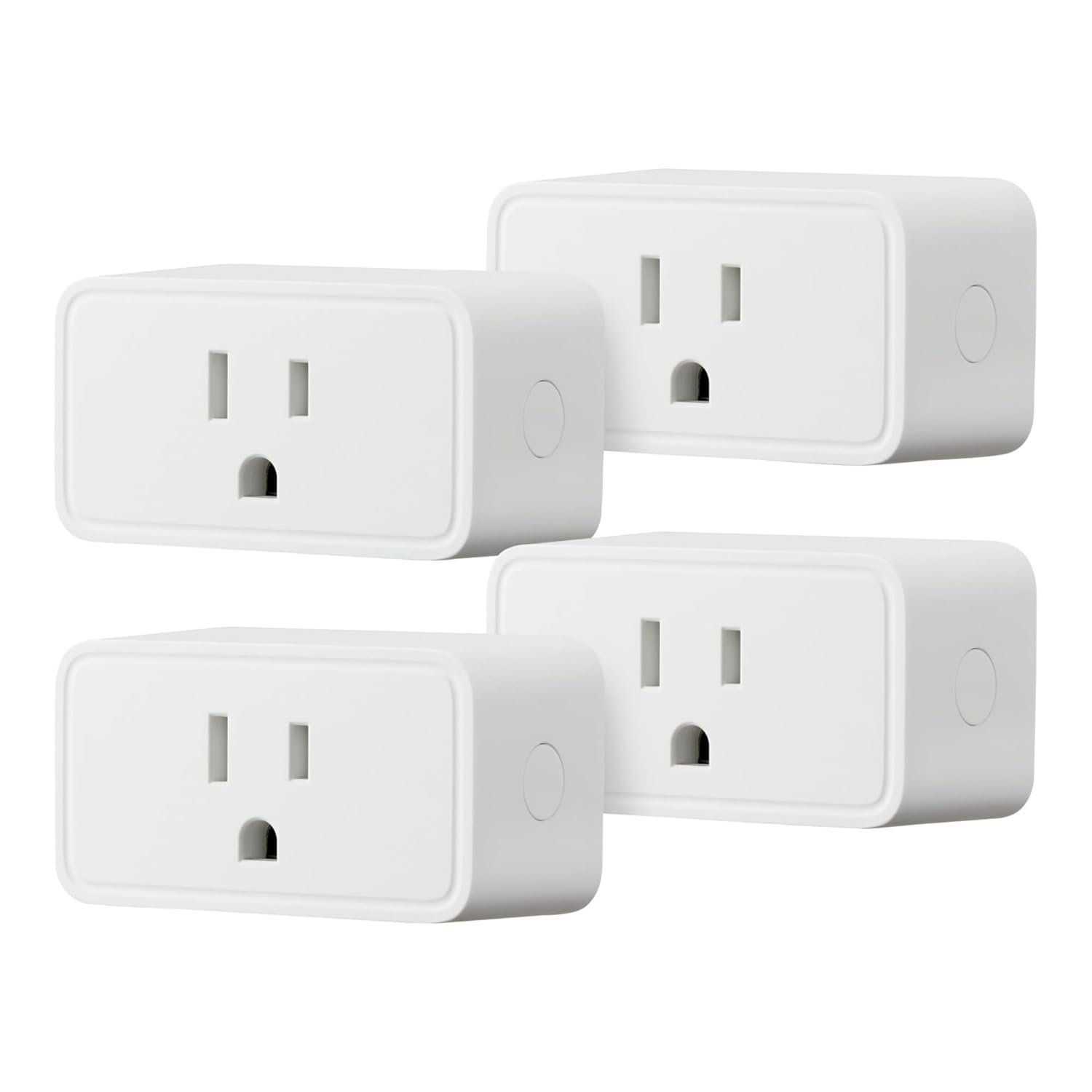 Amazon Basics Smart Plug, Works with Alexa Only, Voice Control, Remote APP Control, Schedule, Compact Design, Versatile, 2.4 GHz Wi-Fi, No Hub Required, 4-Pack, White