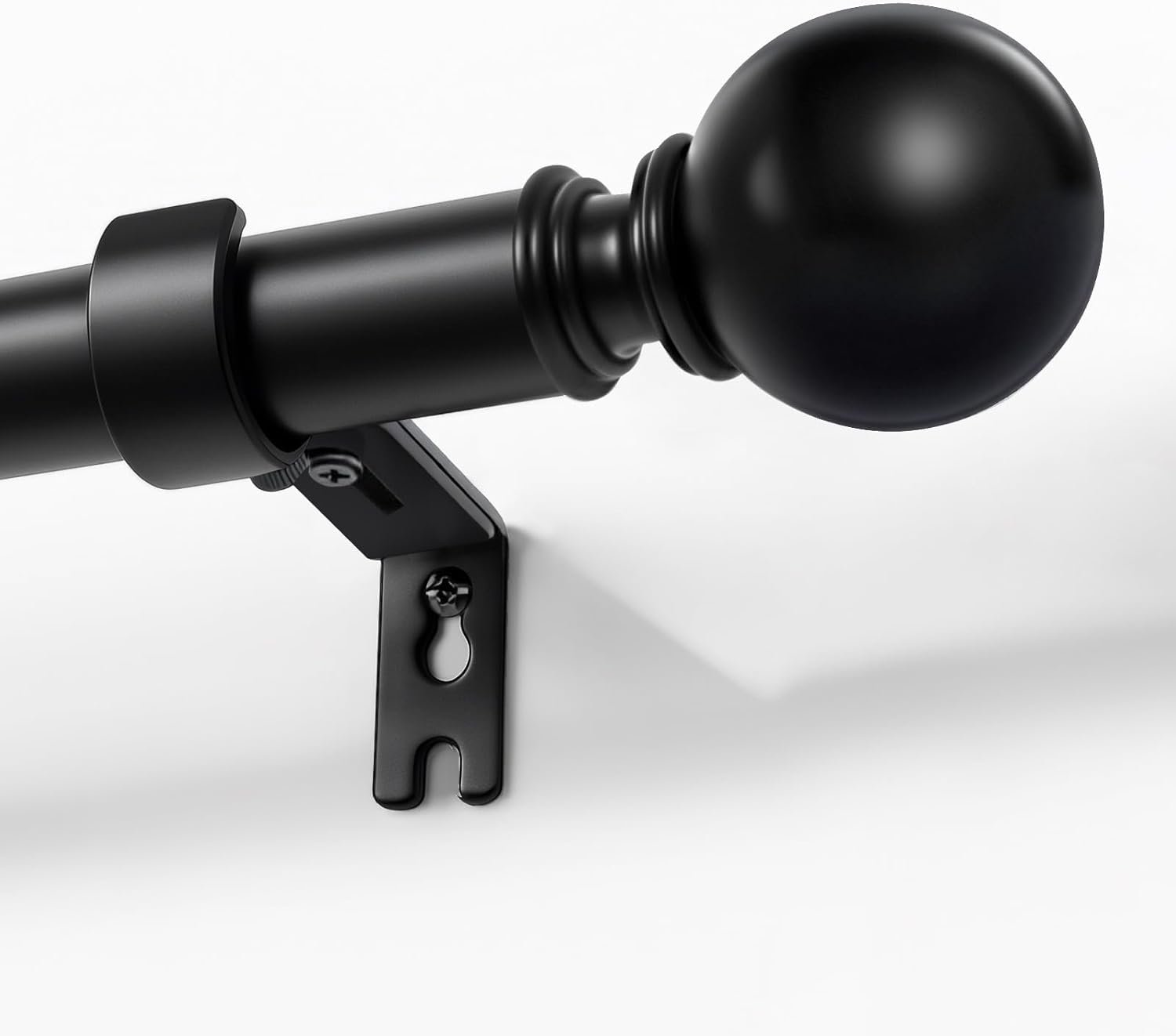 Joydeco Black Curtain Rods for Windows 32 to 120 inches, 1 inch Diameter Heavy Duty Adjustable Curtain Rods for Bedroom, Sliding Glass Doors, Patio