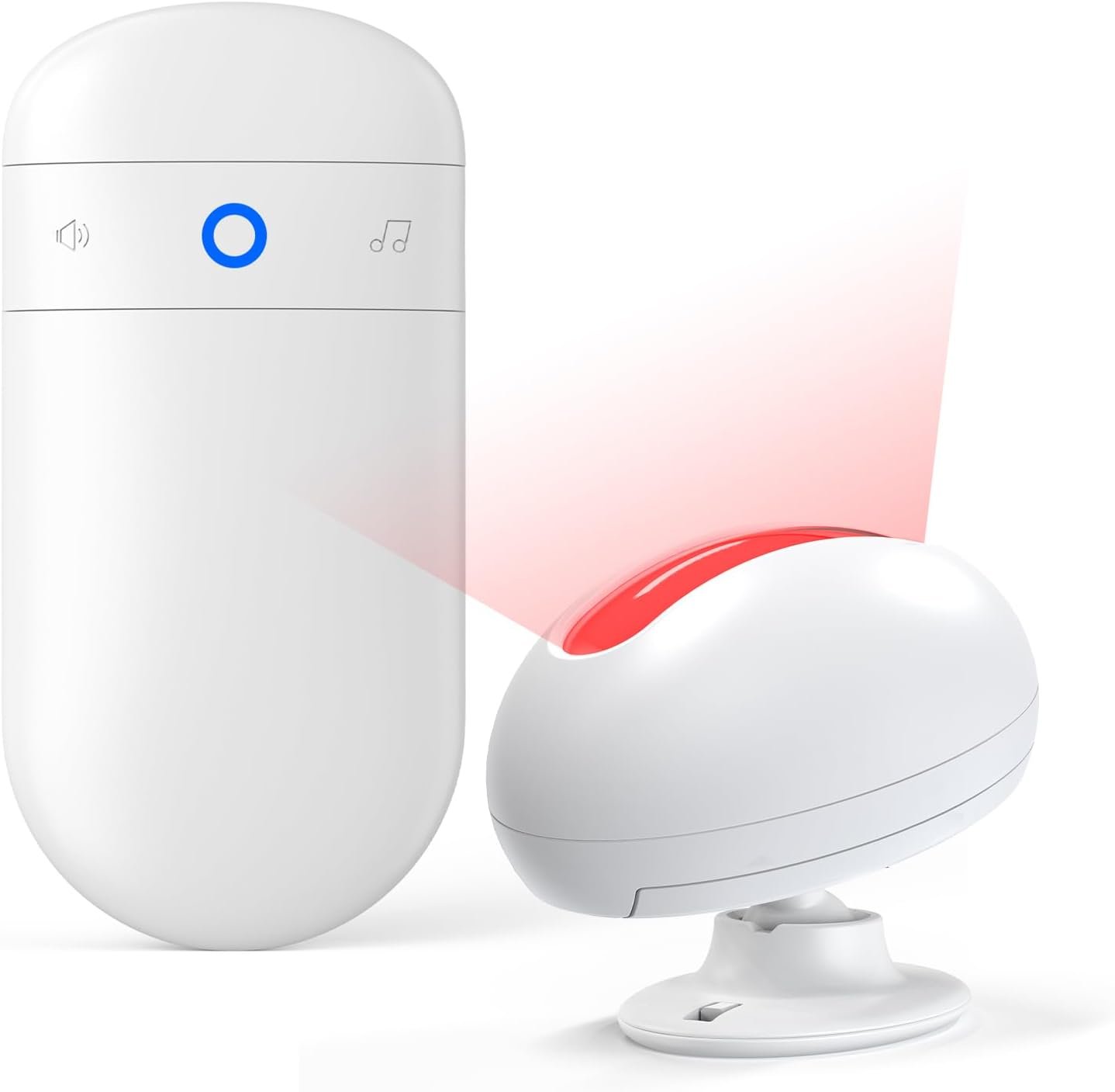 Wireless Motion Sensor Doorbell -Indoor Motion Detector Alarm, Door Chime for Business/Store/Office Entrance, Entry Alert Bell with Buzzer, USB/Battery Powered (1 Receiver + 1 Motion Sensor)
