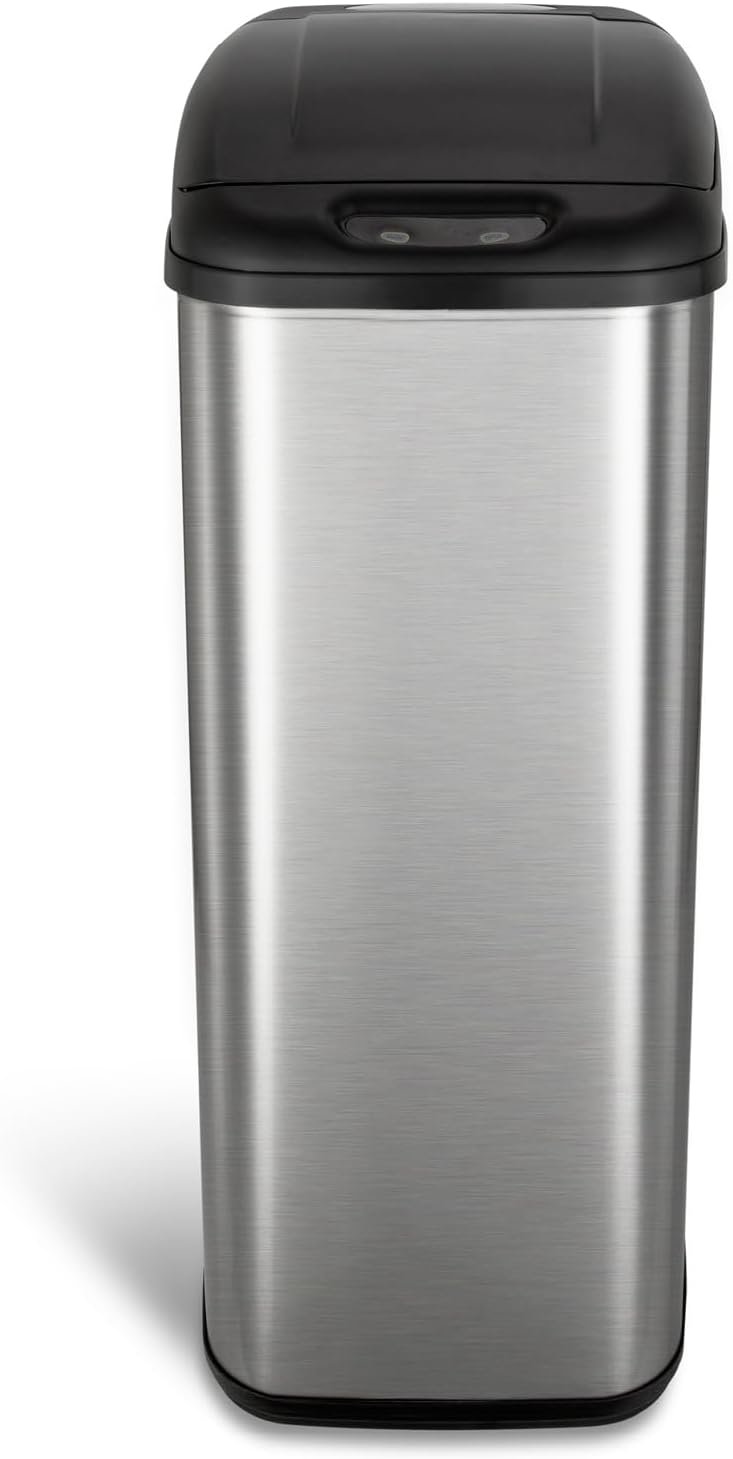 NINESTARS DZT-50-6 The Original Automatic Motion Sensor Trash Can, 13.2 Gal. / 50 L., Stainless Steel