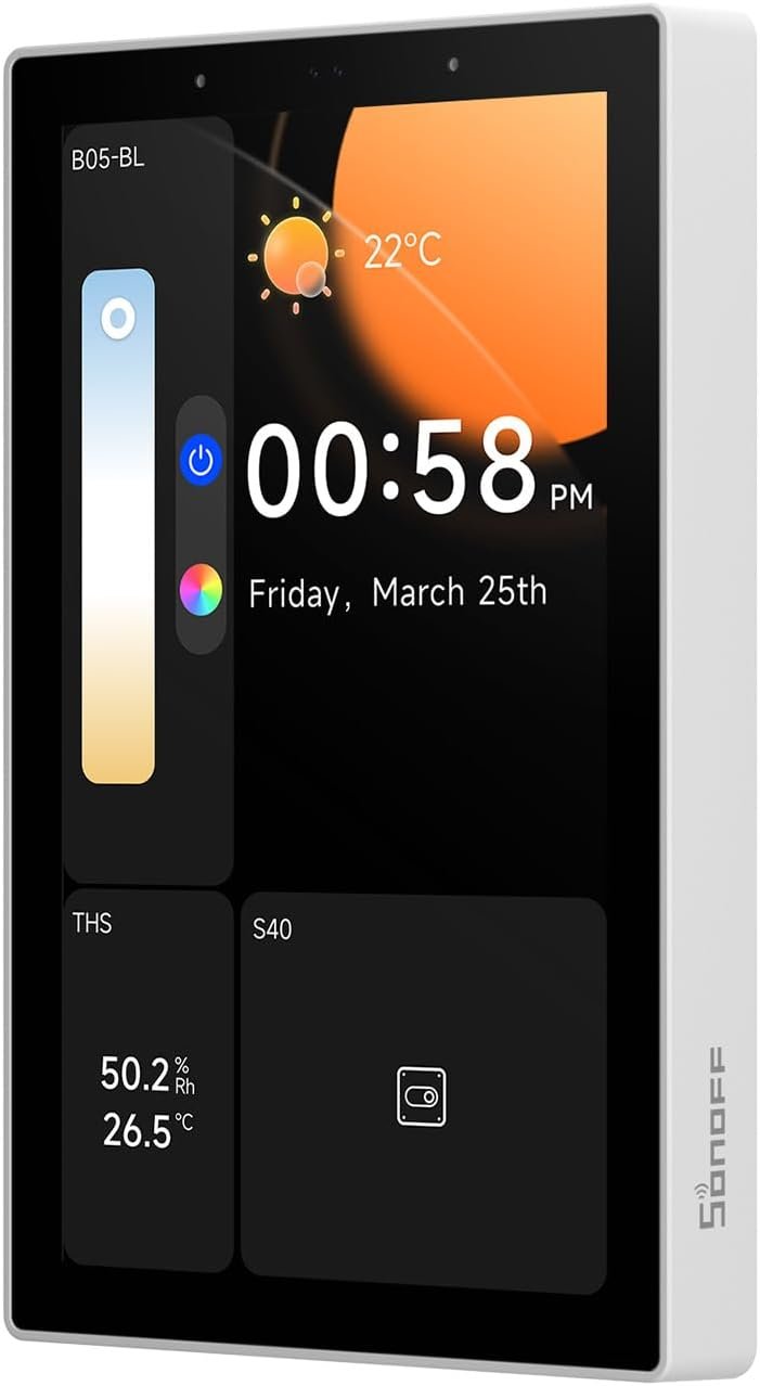 SONOFF NSPanel Pro 120 Smart Home Control Panel, Integrate Zigbee Gateway with Home Security, 4.7-inch large display with Monitoring energy use, Viewing cameras, Thermostat, Browsing the web(White) | 4.7-inch Screen, Zigbee Gateway, Smart Thermostat, Security Scenes, Works with Alexa, Google, Apple, Home Assistant.