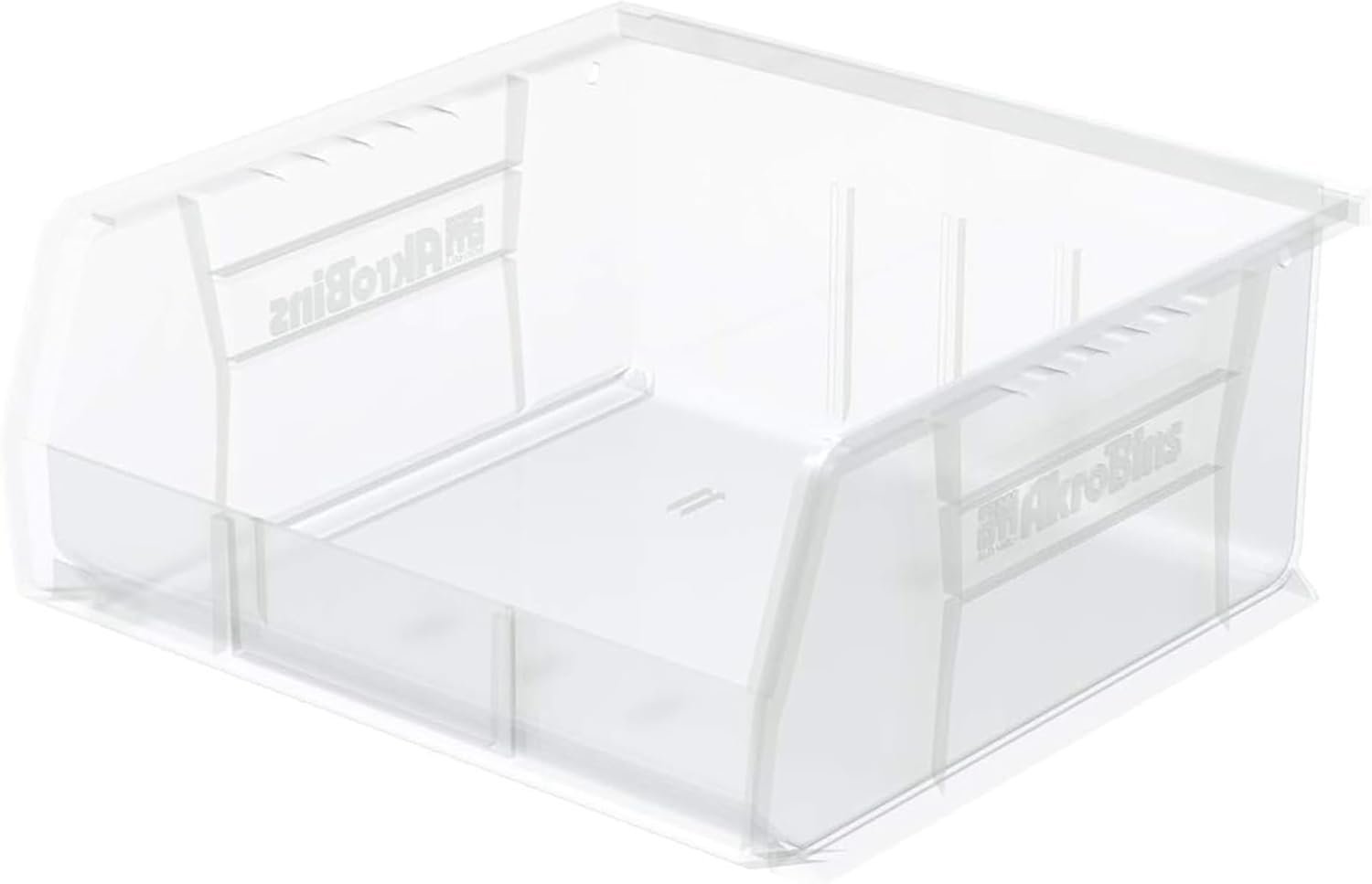 Akro-Mils 30235 AkroBins Plastic Storage Bins, Space-Saving Stackable Bins for Garage, Pantry, Craft Organization, 11″ x 11″ x 5″, Clear, 6-Pack