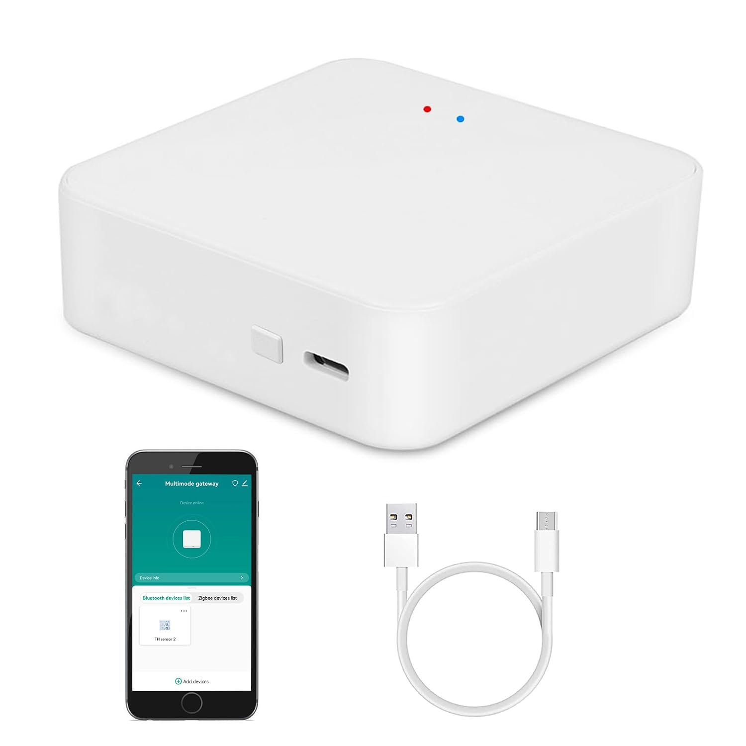 Smart Hub Gateway: Zigbee & Bluetooth Mesh Multi-Protocol Communication Gateway, App Remote Control, Voice Control, Intelligent Home Bridge, ONLY Support Tuya Smart Devices