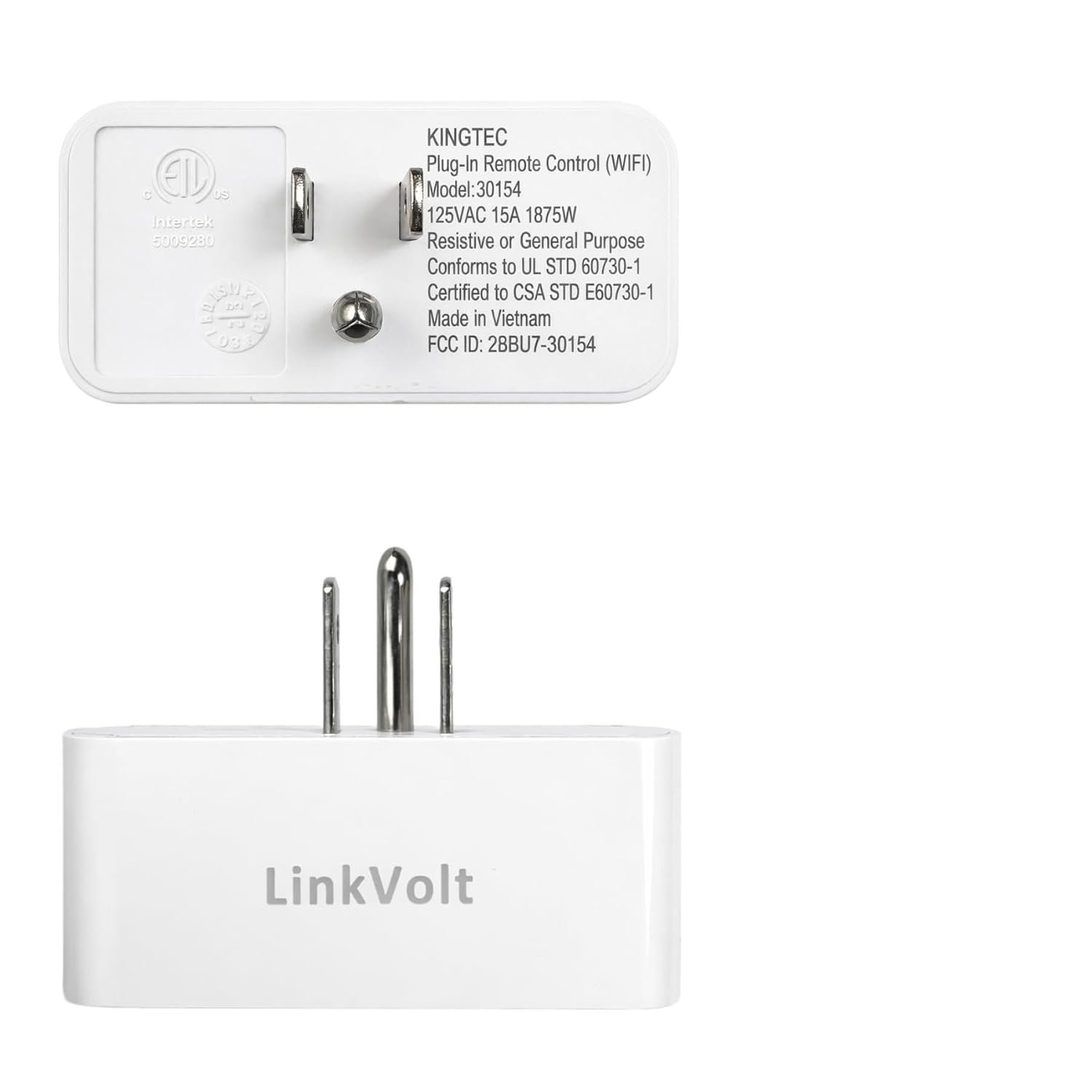 LINKVOLT Smart WiFi Plug Compatible with Alexa and Google Home Smart Outlet Timer with APP Voice Remote Control 2.4 GHz