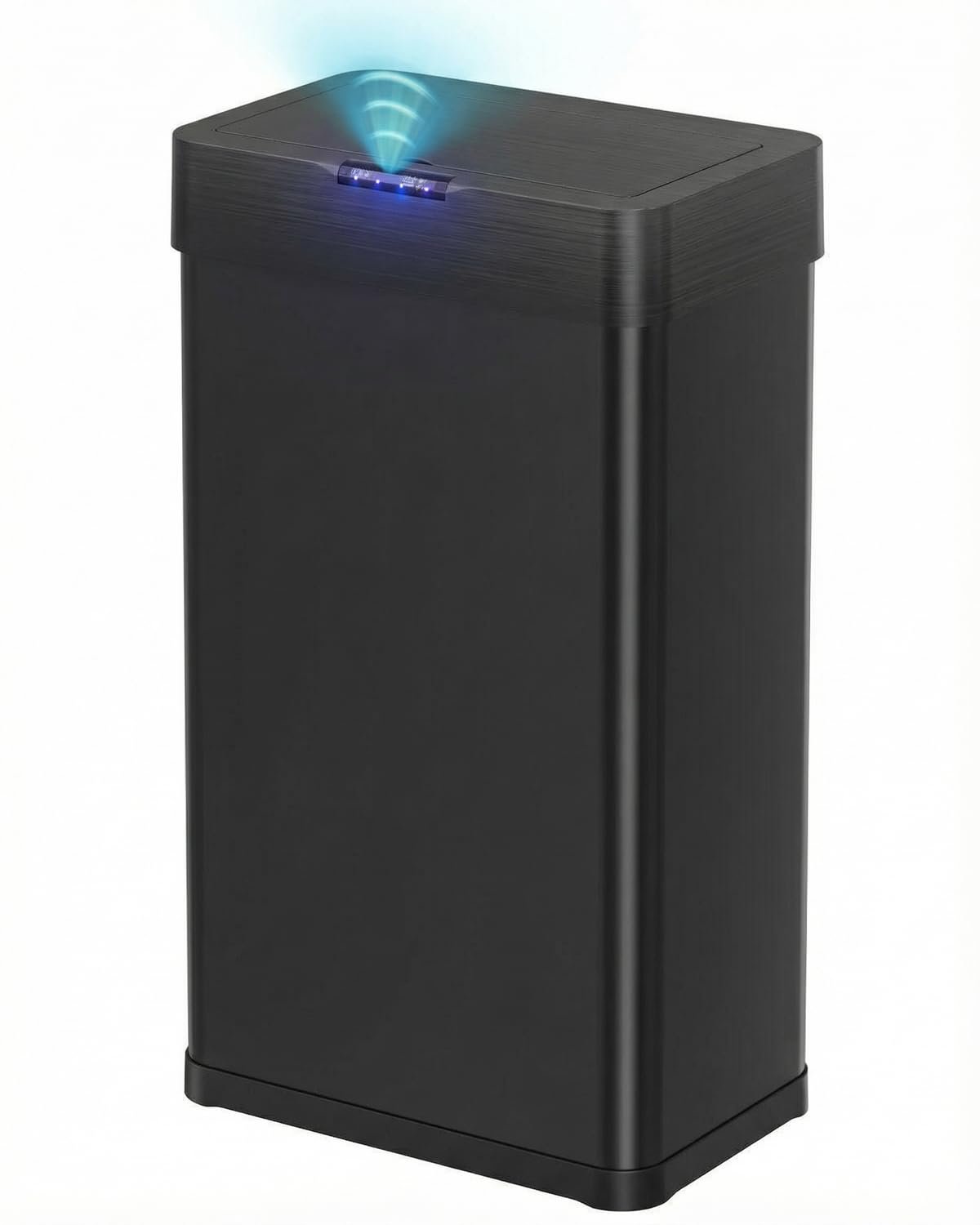 TLSUNNY 16 Gallon Motion Sensor Trash Can,Touchless Automatic Garbage Can,Brushed Stainless Steel Smart Bin,with Bag Holder,Soft Close Lid,for Kitchen,Office,RV,Bedroom,Living Room (Black, 60L)