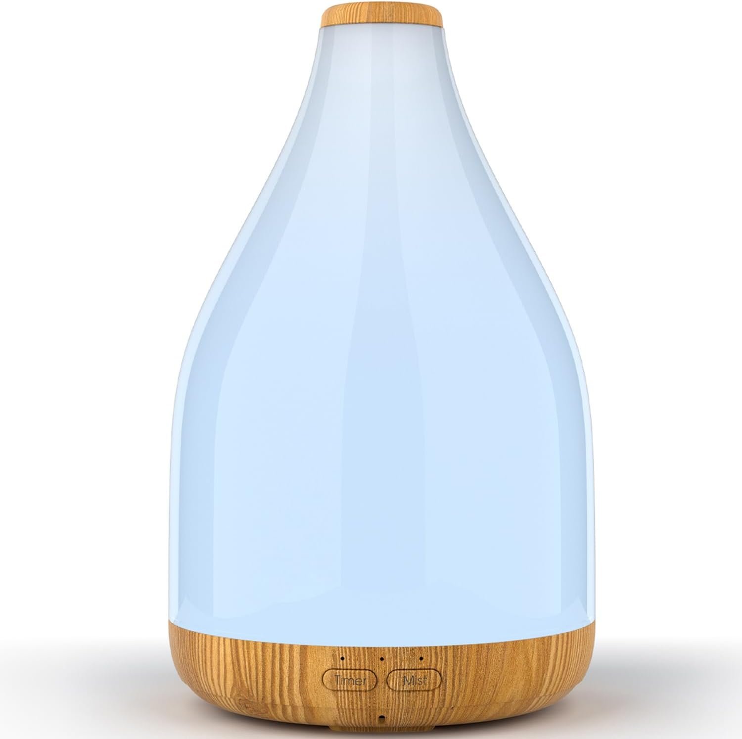Large Essential Oil Diffuser for Home, Drop-Shape Aroma Diffusers 300ML for Aromatherapy, Air Scent Fresh, Ultrasonic Cool Mist Humidifier & LED Light, 1-3-6H Timer Auto Shut-Off, Brown