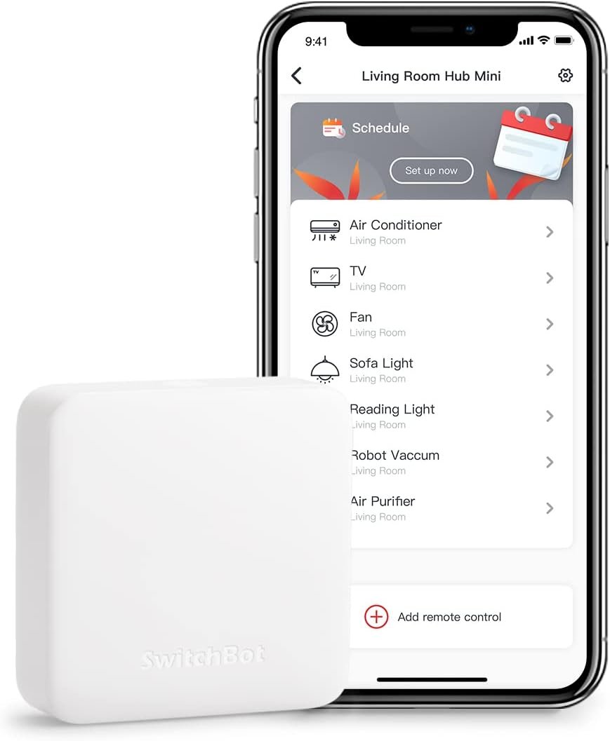 SwitchBot Hub Mini Smart Remote – IR Blaster, Link SwitchBot to Wi-Fi (Support 2.4GHz), Control TV, Air Conditioner, Compatible with Alexa, Google Home, IFTTT (White)