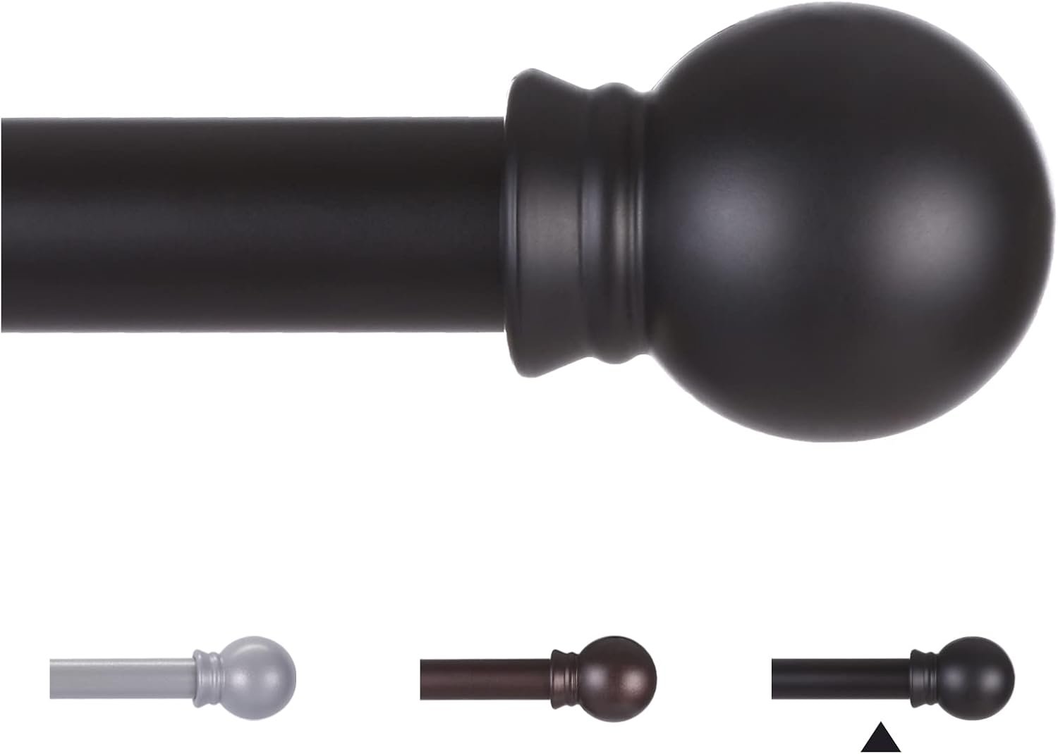 Thestoa Curtain Rods for Windows 48 to 84-92 inch, 5/8″ Matte Black Curtain Rod, Stainless Steel Small Curtain Rods for Bedroom, Living Room,Kitchen,Farmhouse, Outdoor Curtain rod Black