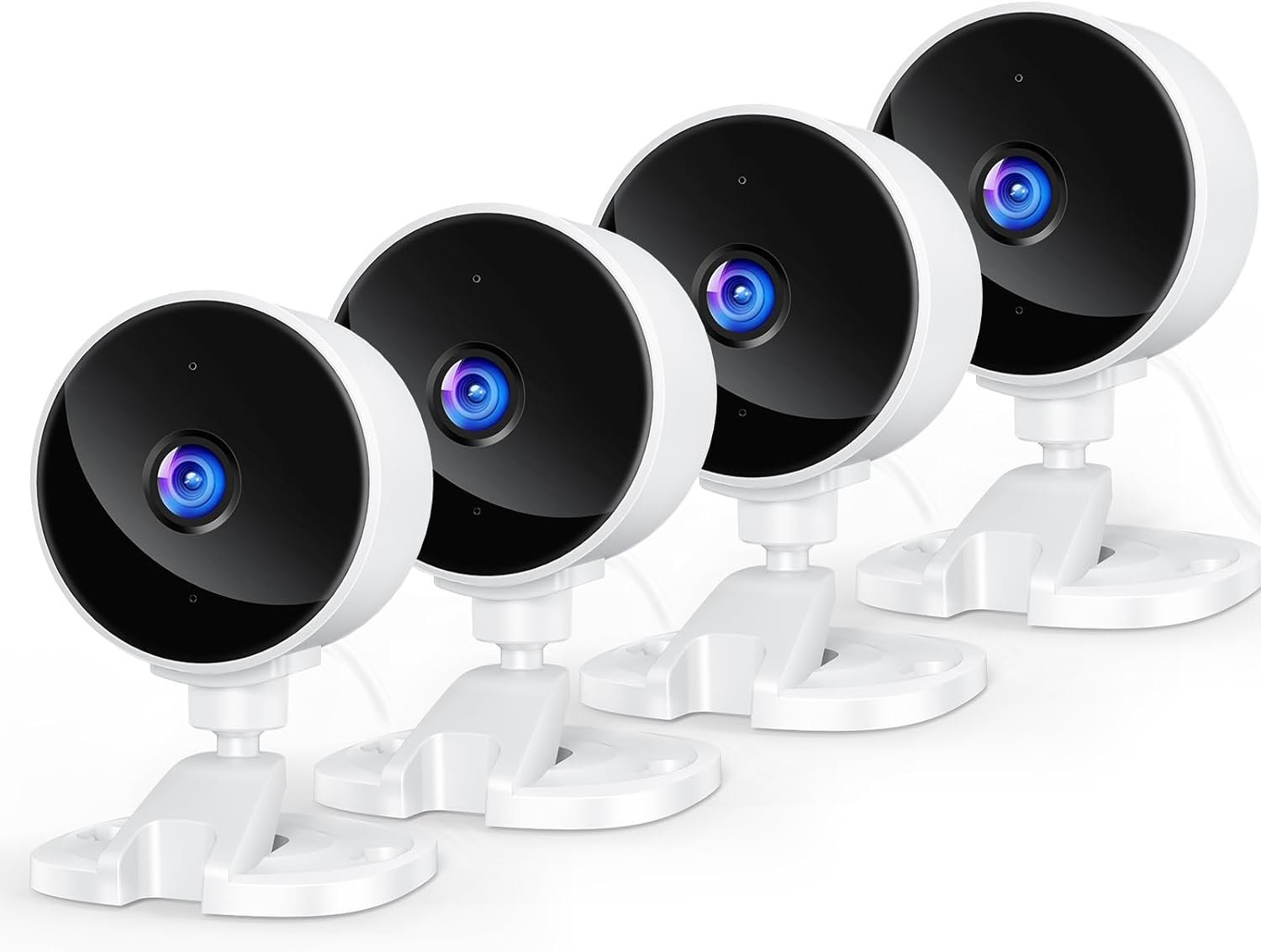YOTON Indoor Security Camera for Baby Monitor, Home & Pets, 2.4GHz WiFi with Motion Detection, Night Vision, 2-Way Audio, Works with Alexa & Google Home, Local Storage or Optional Cloud, WS01(4-Pack)