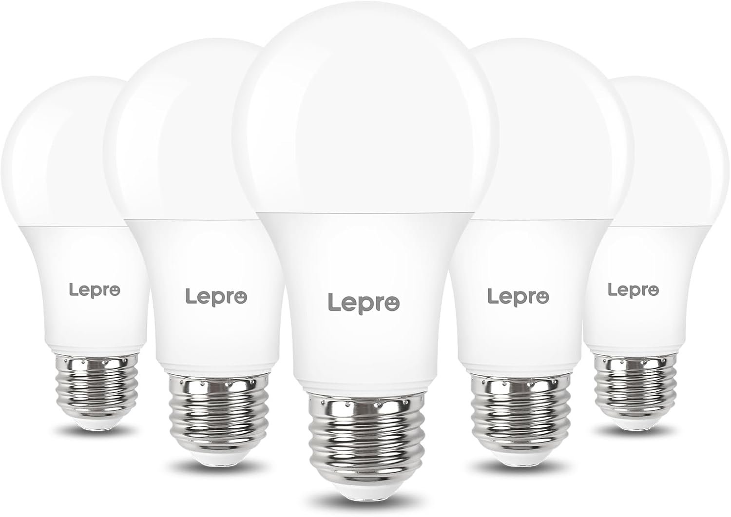 Lepro Dimmable LED Light Bulbs 60 Watt Equivalent, 9.5W 800LM Soft Warm White 2700K, A19 E26 Standard Medium Base, UL FCC Listed, 15000 Hour Lifetime, 5 Packs