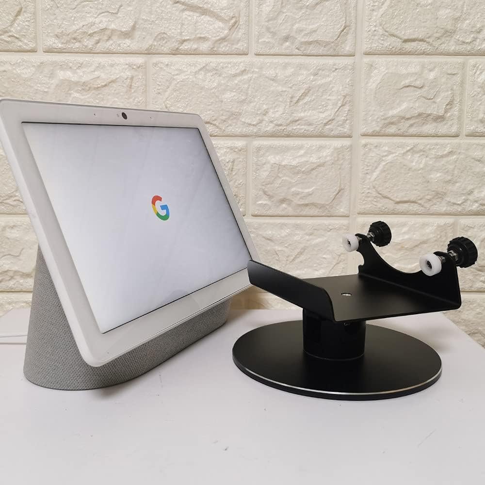 Adjustable Aluminum Swivel Stand for Google Nest Hub Max – 360° Horizontal Rotation, ±30° Tilt, Non-Slip Silicone Pads, Easy Installation, Universal Compatibility, Durable & chassis Metal Design