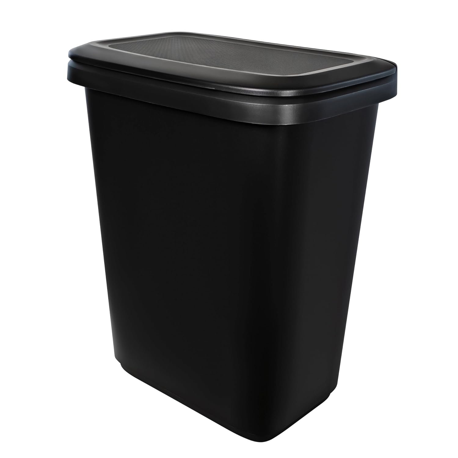 Oversized Dual-Compartment Trash Can – 20.4 Gal Plastic Kitchen/Garage Bin (Black)