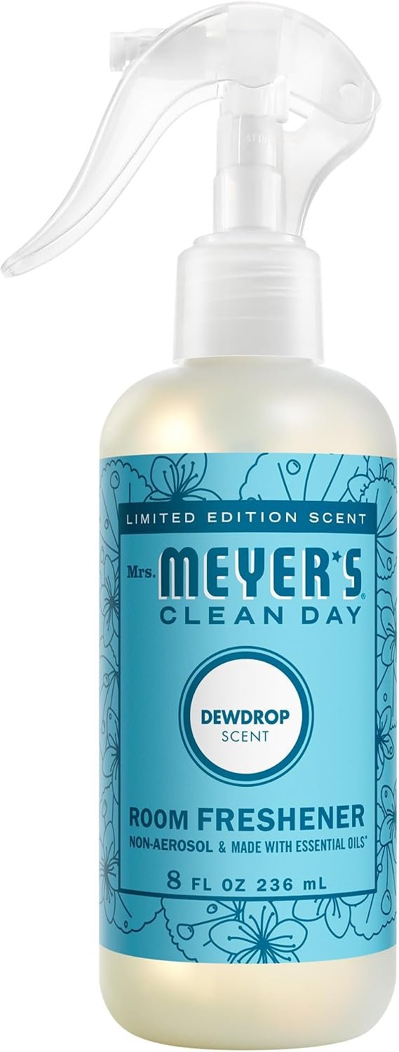 MRS. MEYER’S CLEAN DAY, Room Freshener, Dewdrop Scent, 8 Ounce Non-Aerosol Spray Bottle