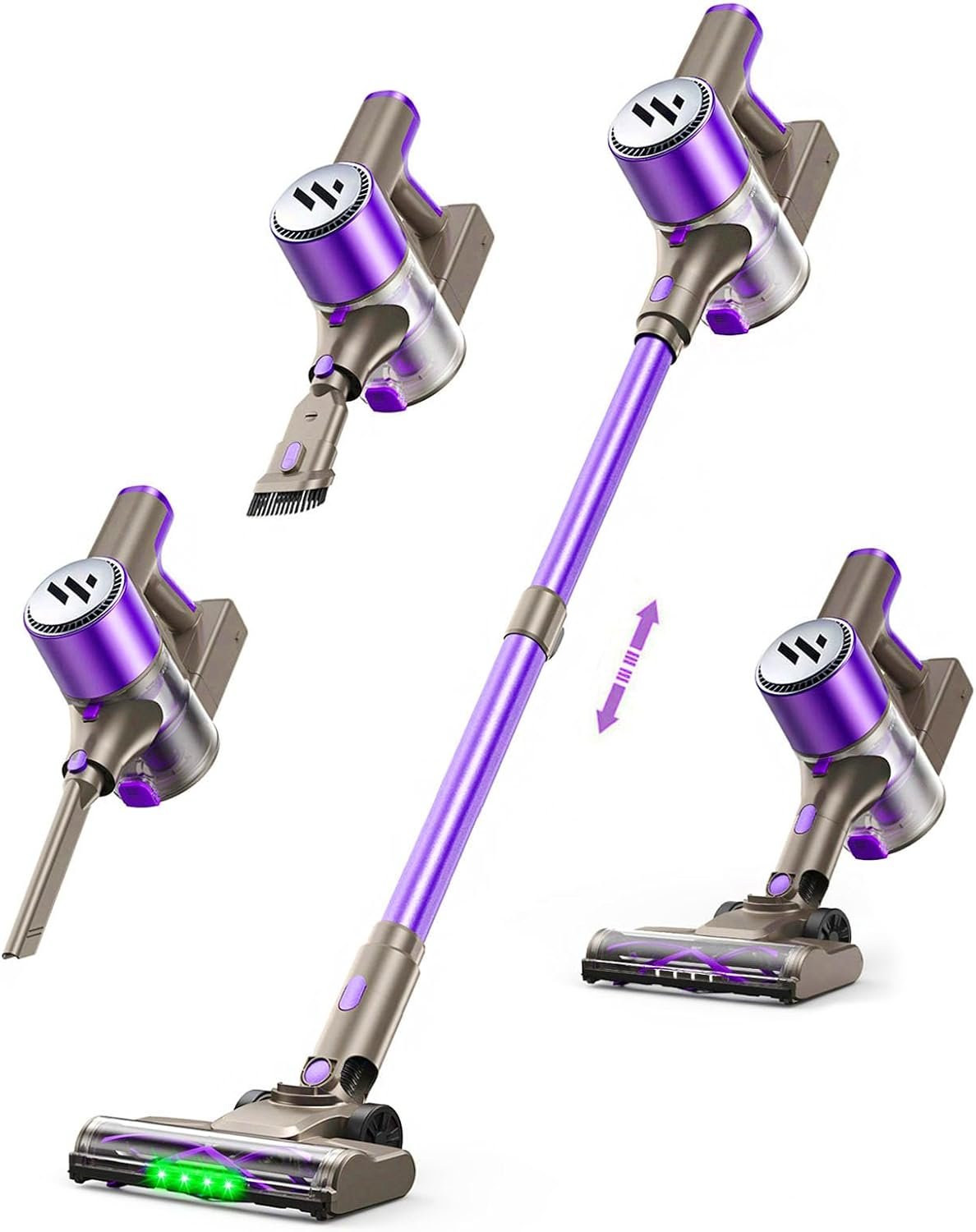 WLOTPO Vacuum Cleaners for Home,Cordless Vacuum Cleaner,Lightweight Stick Vacuum Cordless Rechargeable,Self-Standing Design,LED Touch Screen,Vacuum for Hardwood Floors,Carpet,Pet Hair(Blue Purple)