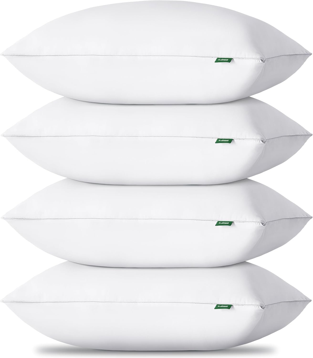 HIMEET Pillows Standard Size Set of 4, Luxury Fluffy Bed Pillows for Sleeping 4 Pack, Soft and Supportive Bed Pillow with Down Alternative Filling for Side and Back Sleepers (18″x26″)