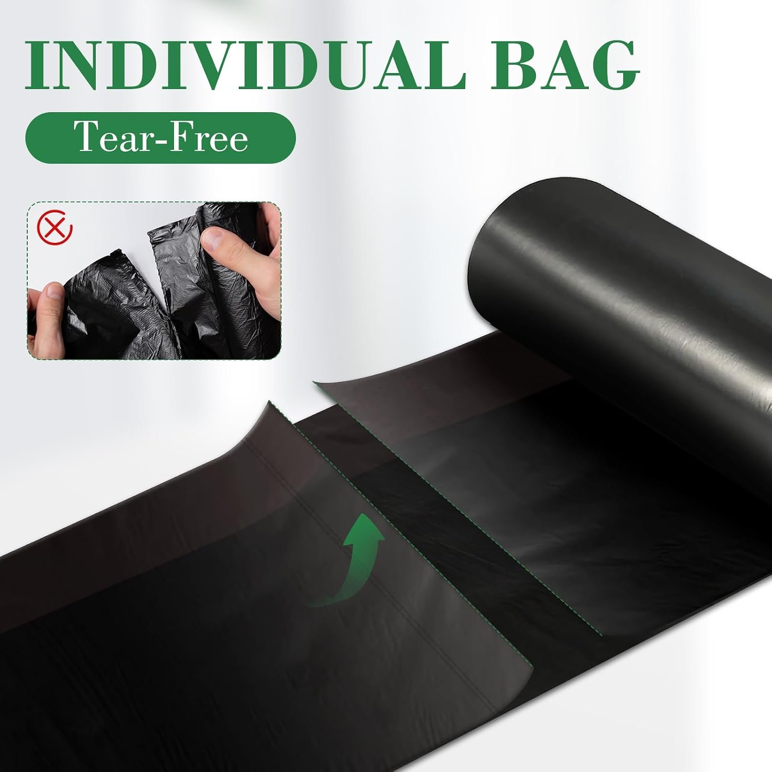 100 Counts 4 Gallon Trash Bag Drawstring Small Trash Bags, Thick Pre-separated Garbage Bags, Trash Bin Liners, Suitable for bathroom, kitchen, bedroom, office (Black)