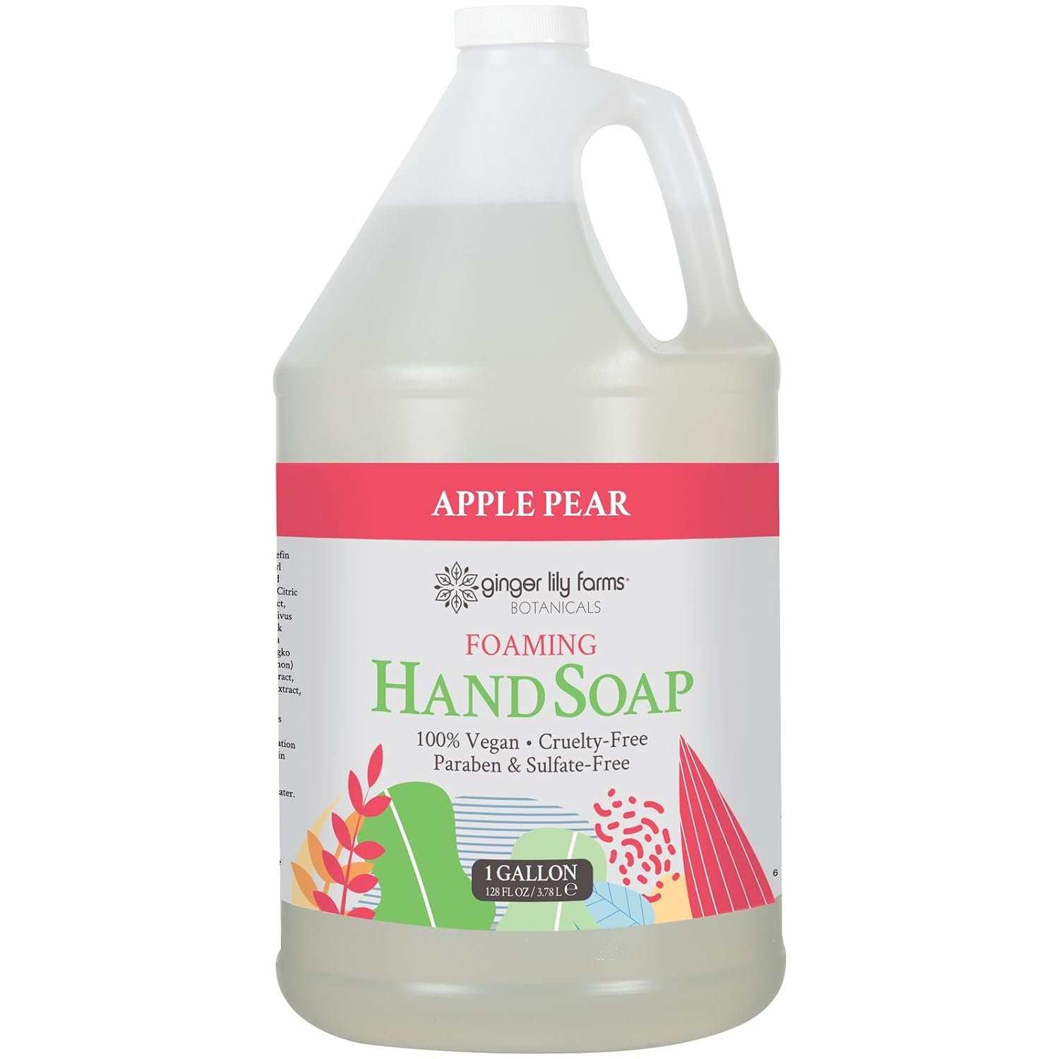 Ginger Lily Farms Botanicals All-Purpose Foaming Hand Soap Refill, 100% Vegan & Cruelty-Free, Apple Pear Scent, 1 Gallon (128 fl oz)