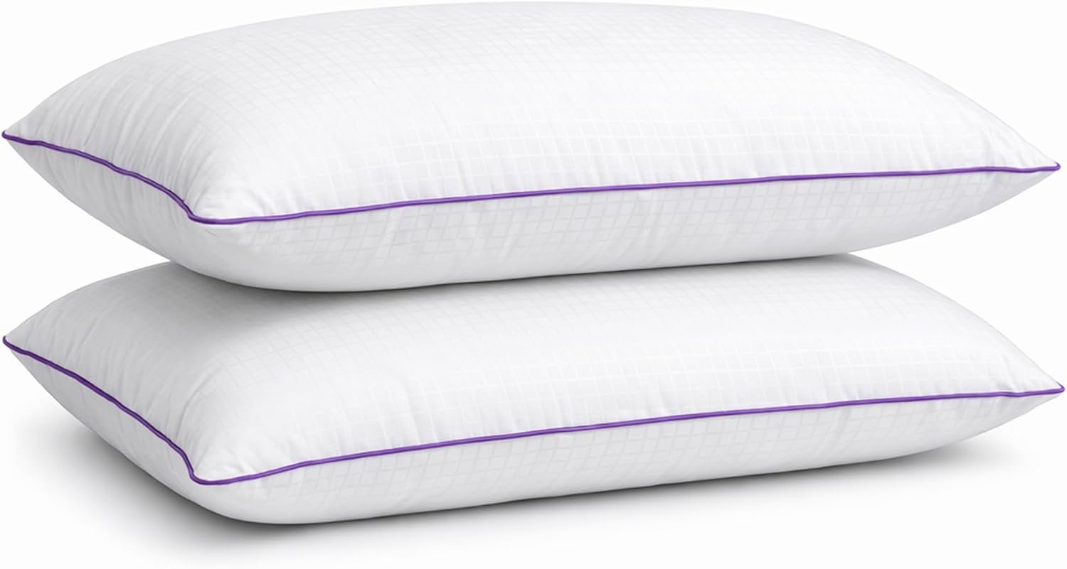 Pillows Queen Size Set of 2 – Bed Pillows for Sleeping, Down Alternative Pillows, Soft Yet Supportive, Maintains Loft, Hotel Quality, Machine Washable
