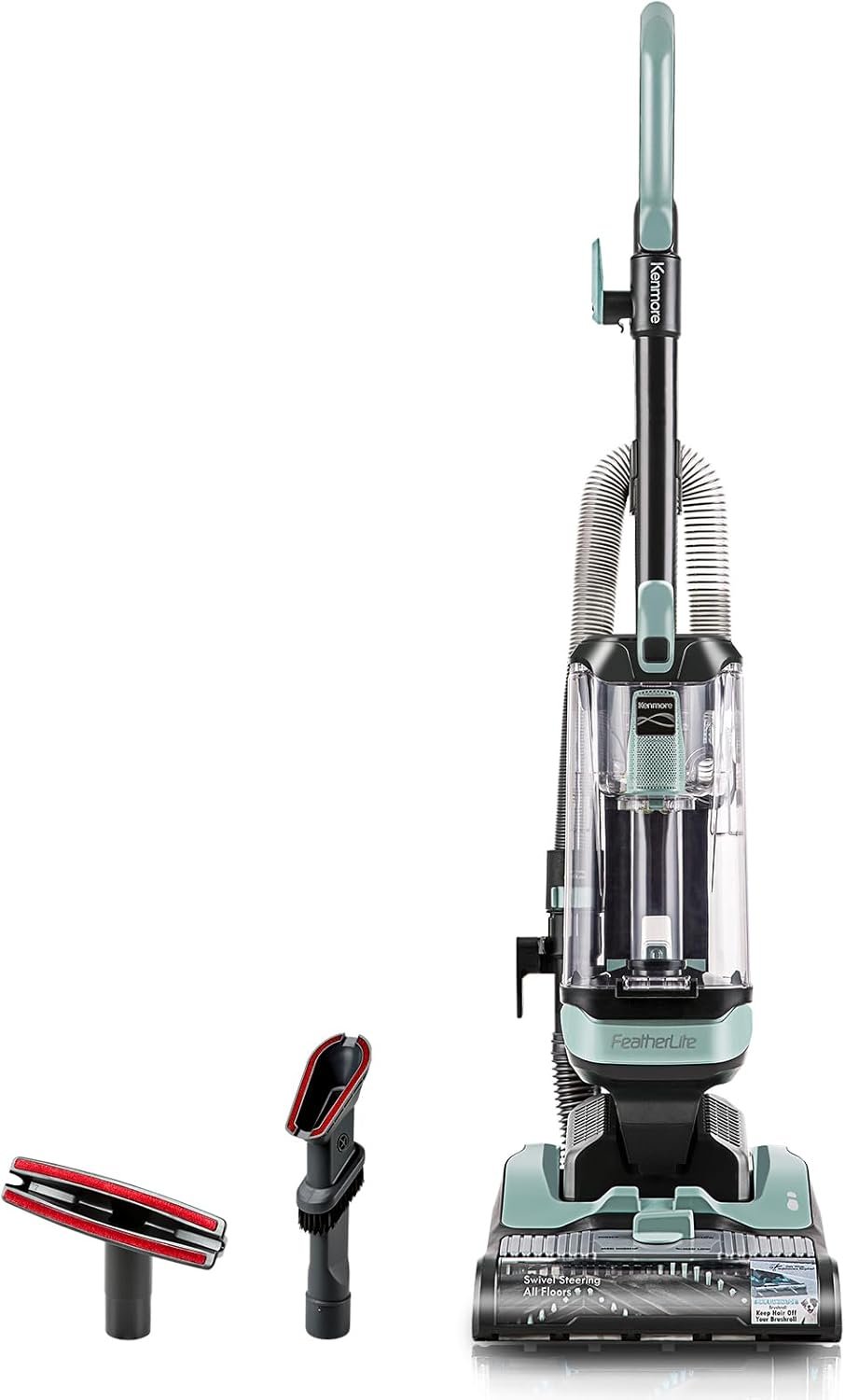 Kenmore DU1275 Bagless Upright Vacuum Lightweight Carpet Cleaner with 4 Height Adjustment, Hair Eliminator brushroll, Pet HandiMate & 2 Cleaning Tools, Light Green