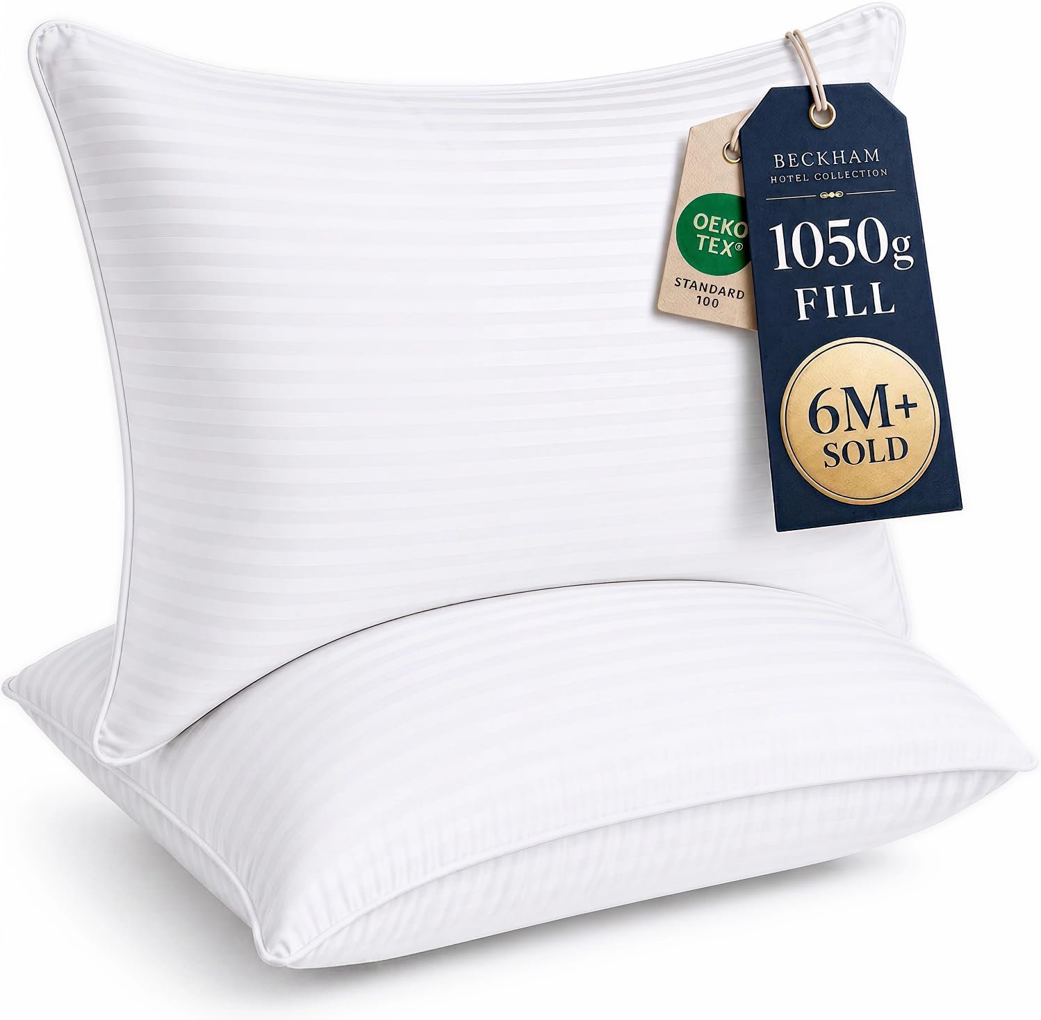 Beckham Hotel Collection Bed Pillows Standard/Queen Size Set of 2 – Original Soft Down Alternative Pillow for Sleeping – Soft Support for Back, Stomach or Side Sleepers