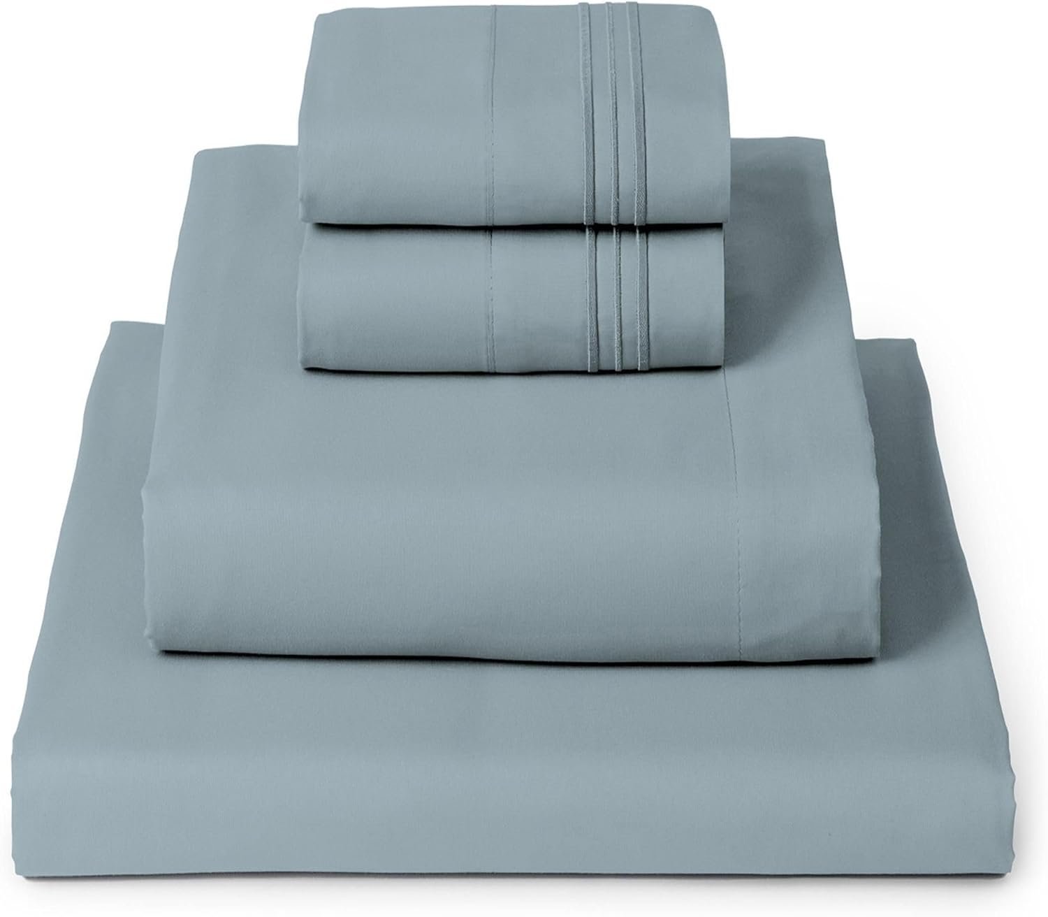 Mellanni King Sheets Set – 4 PC Iconic Collection Bedding | Hotel Luxury, Extra Soft, Cooling Bed Sheets – Wrinkle, Fade, Stain Resistant (King, Spa Blue)