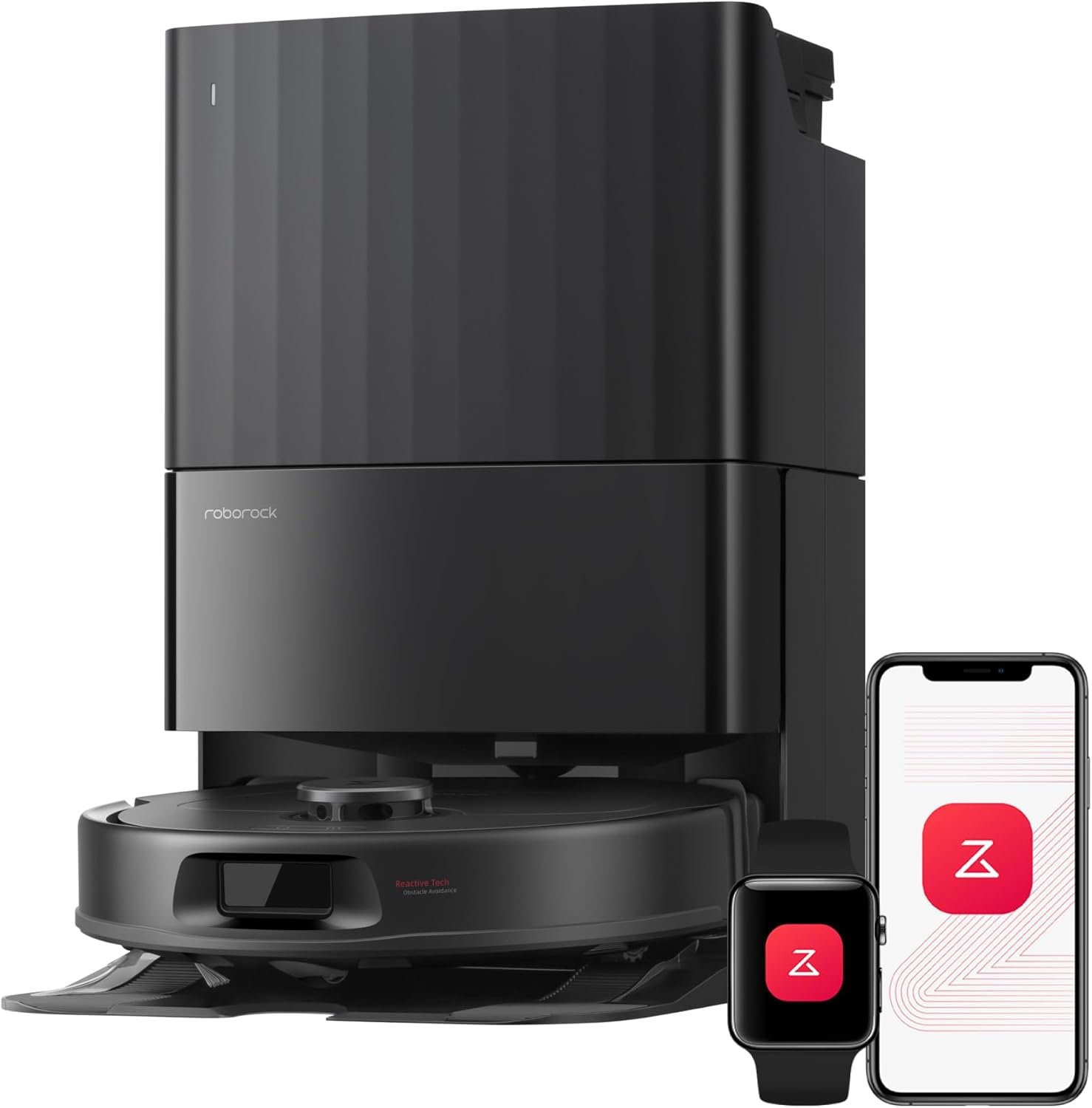 roborock Qrevo S Pro Robot Vacuum and Mop, 18,500Pa Suction, Multifunctional Dock with 167℉ Mop Self-Cleaning, Smart Obstacle Avoidance, Anti-Tangle Brush, Liftable Spinning Mop, Black